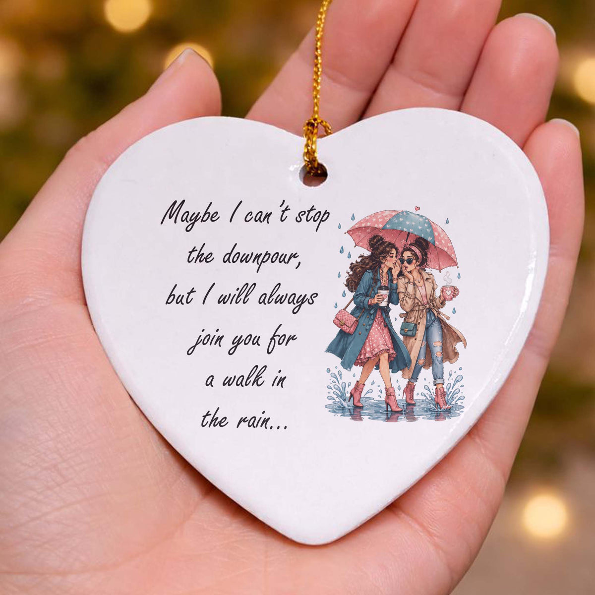 Maybe I Can't Stop The Downpour Ceramic Heart