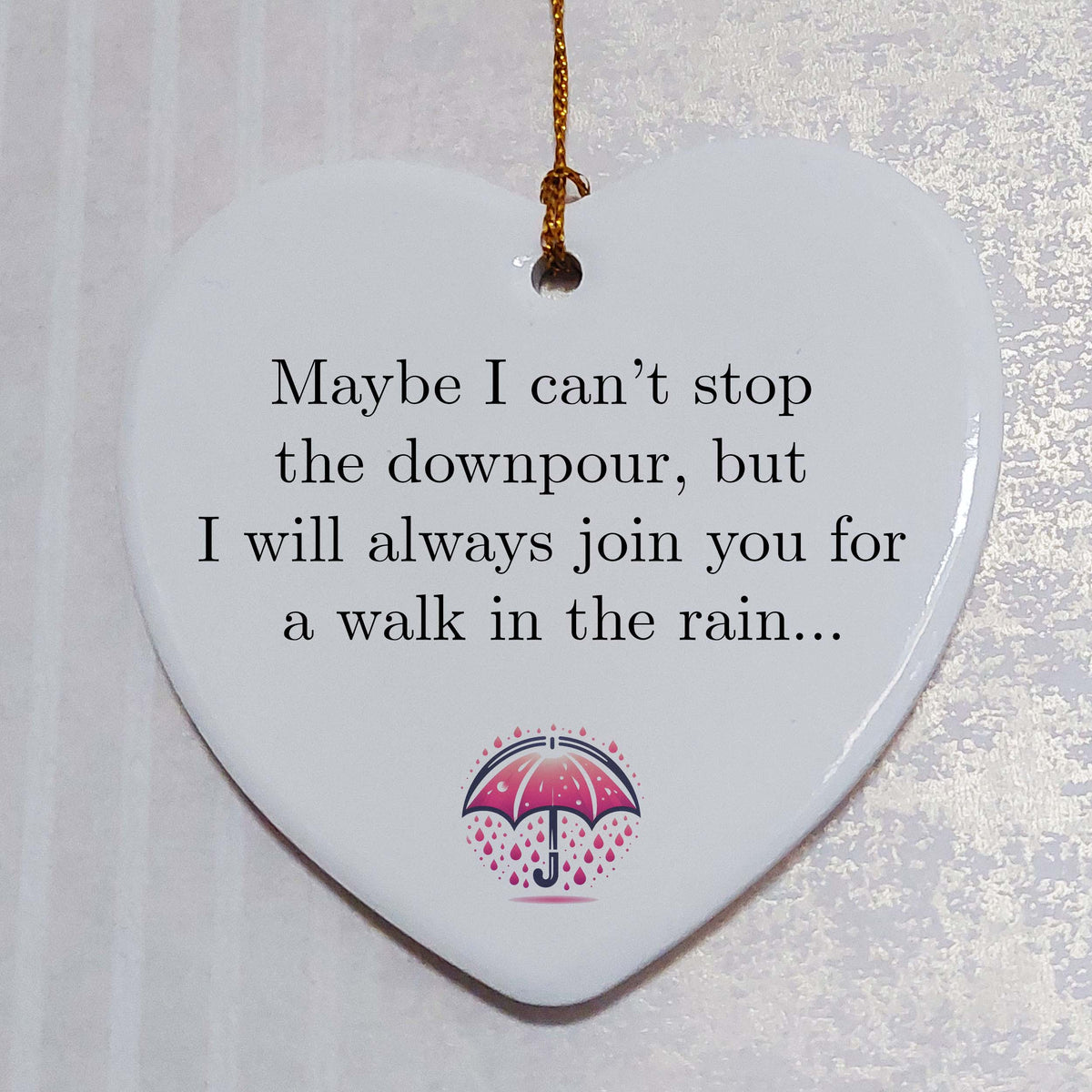 Maybe I Can't Stop The Downpour Ceramic Heart