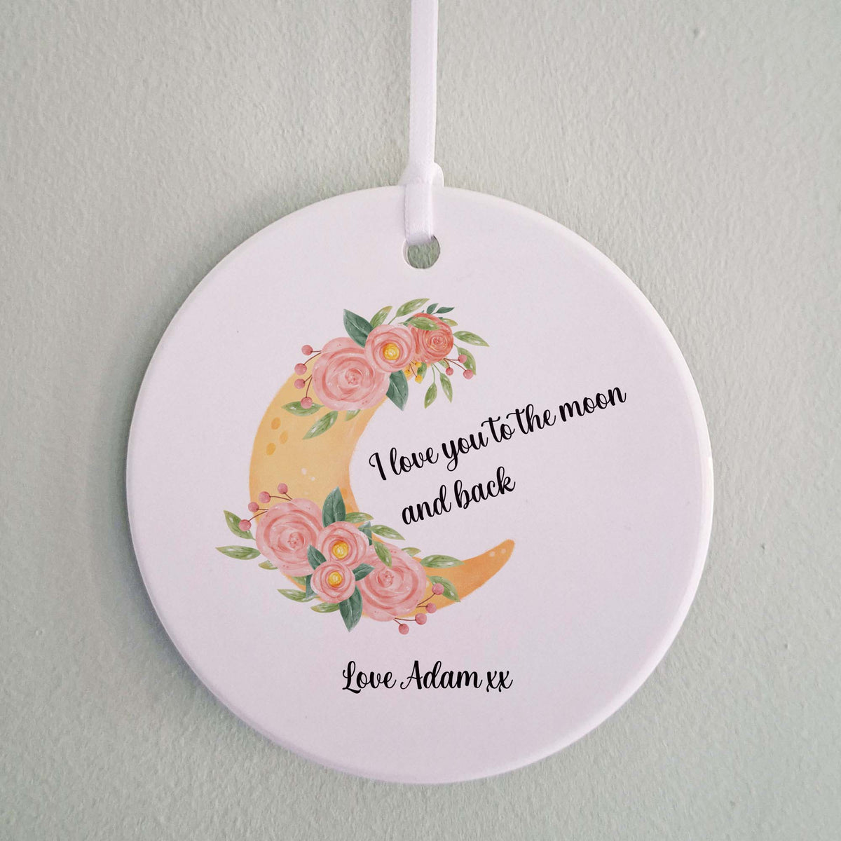 I Love You to the Moon and Back Ceramic Ornament