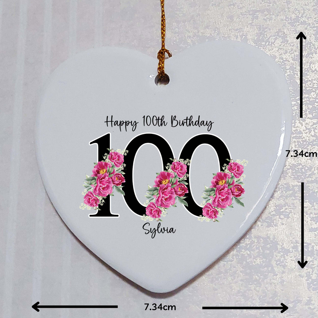 100th Birthday Ceramic Heart Keepsake