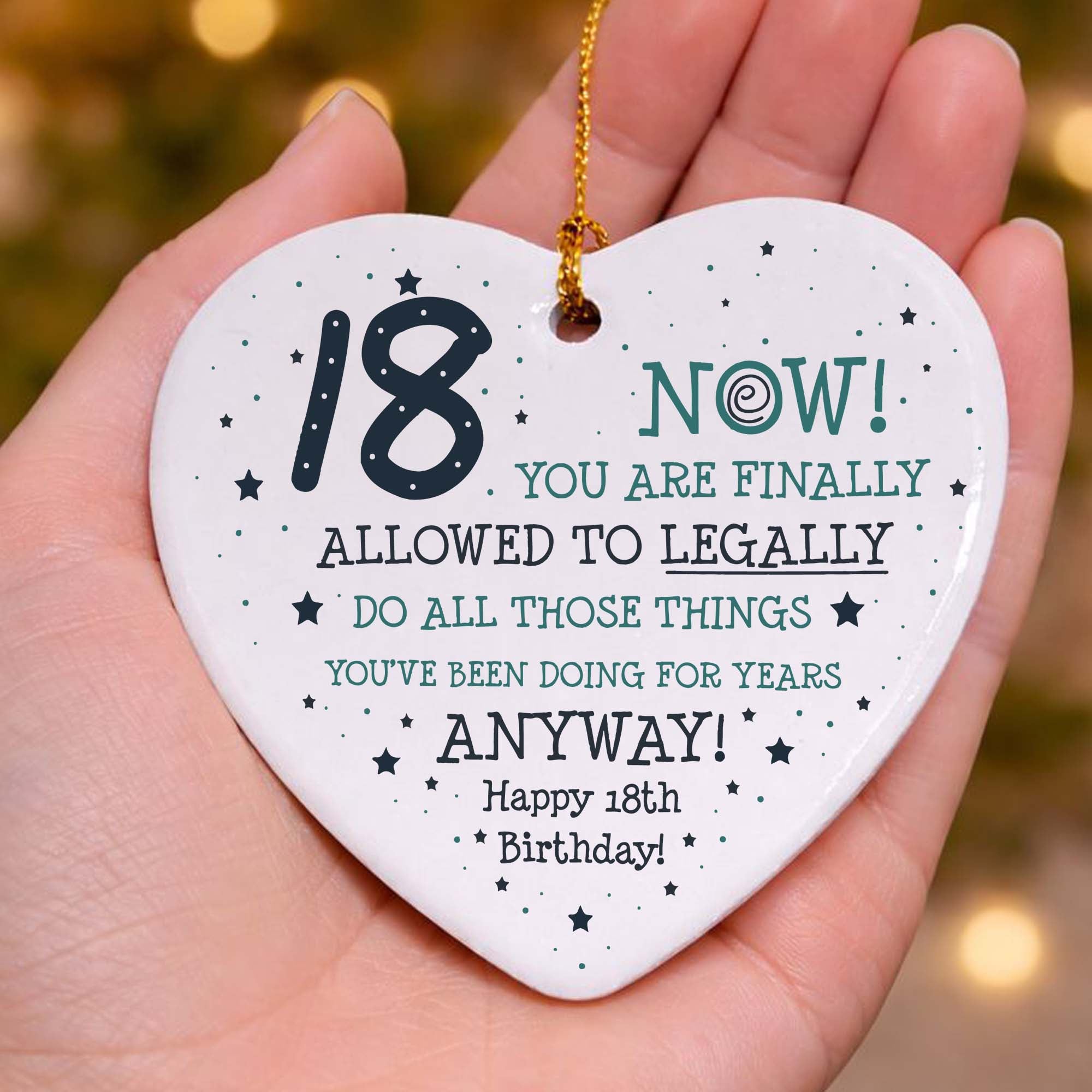 18th Birthday Now Your Legal Ceramic Heart