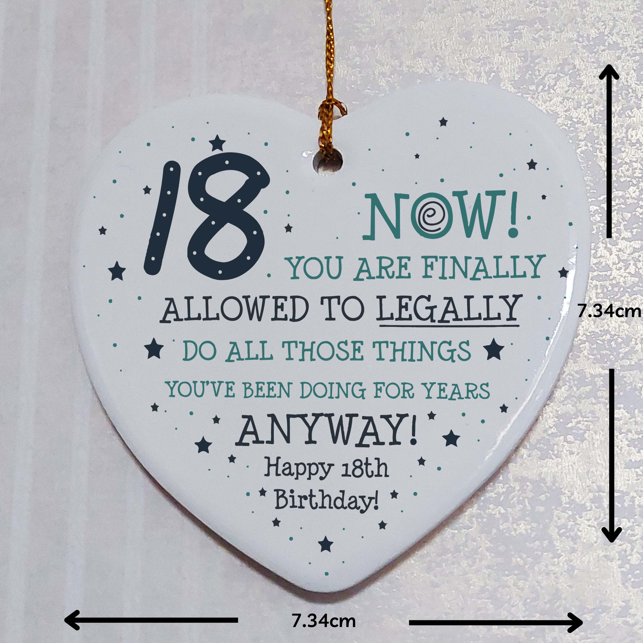 18th Birthday Now Your Legal Ceramic Heart