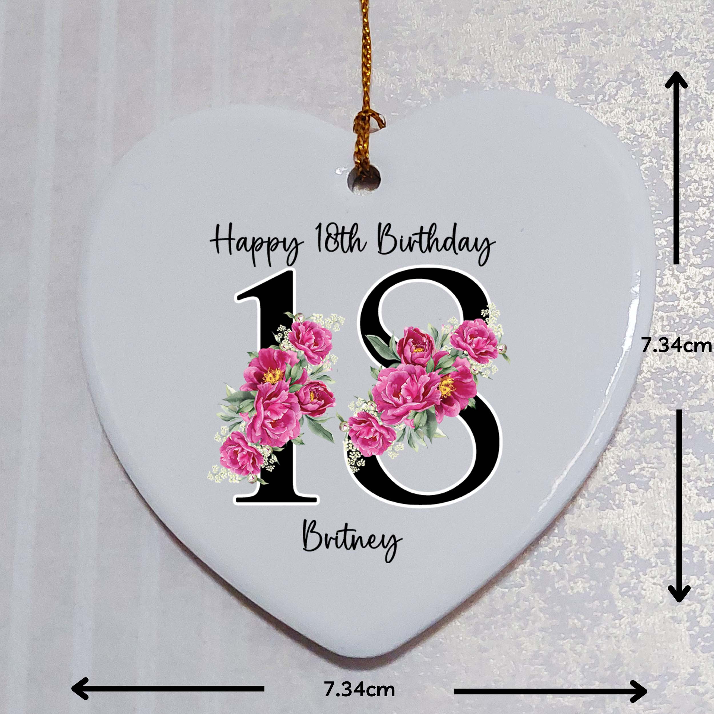 18th Birthday Ceramic Heart Keepsake