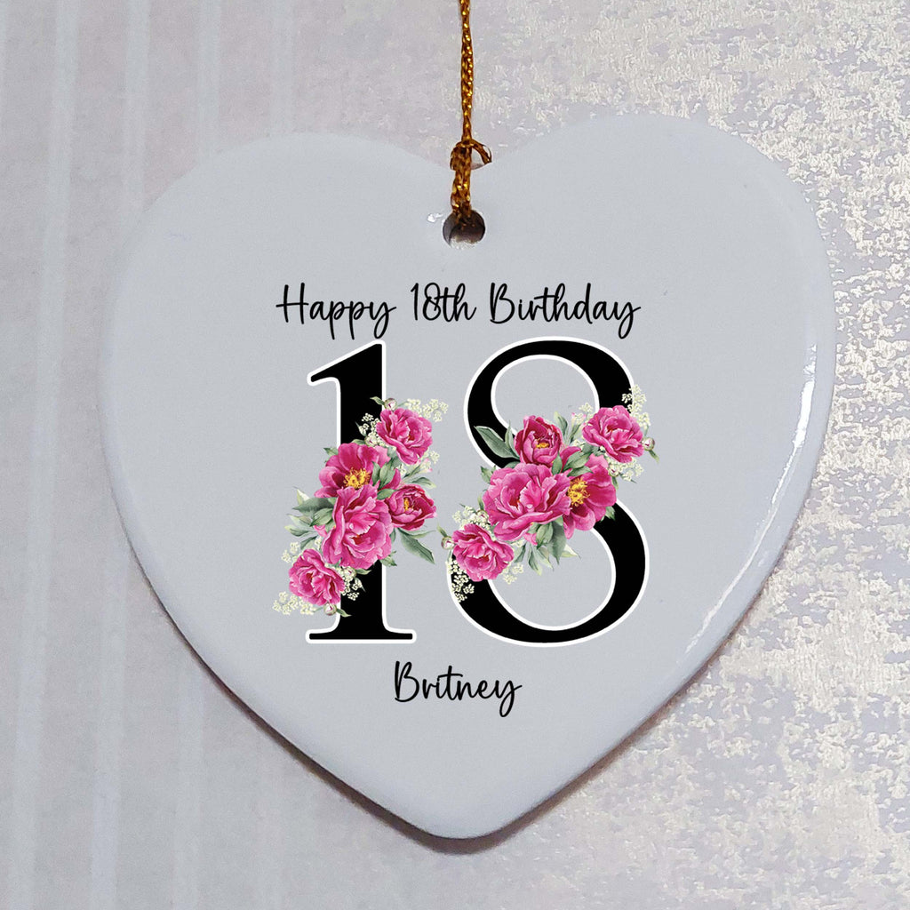 18th Birthday Ceramic Heart Keepsake