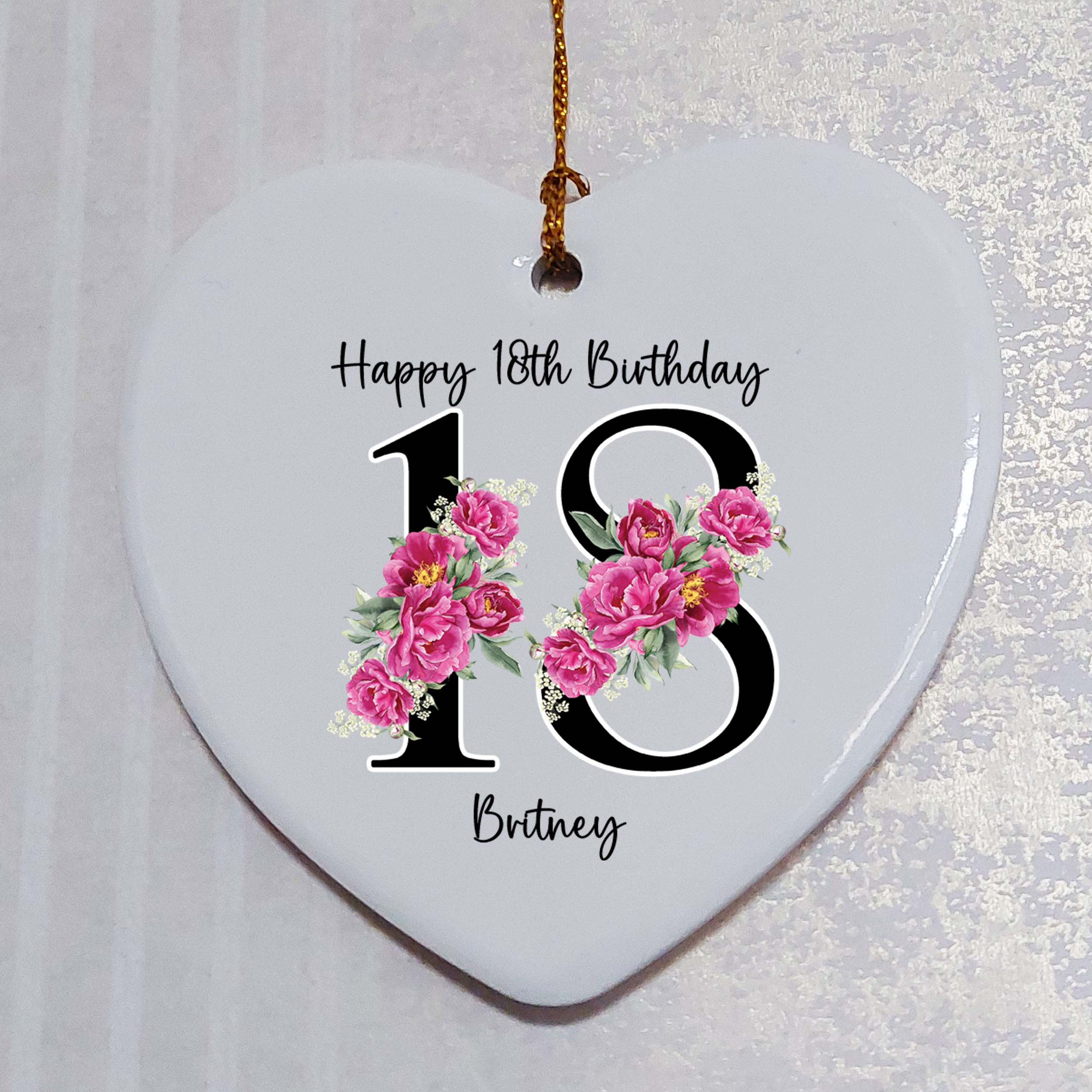 18th Birthday Ceramic Heart Keepsake