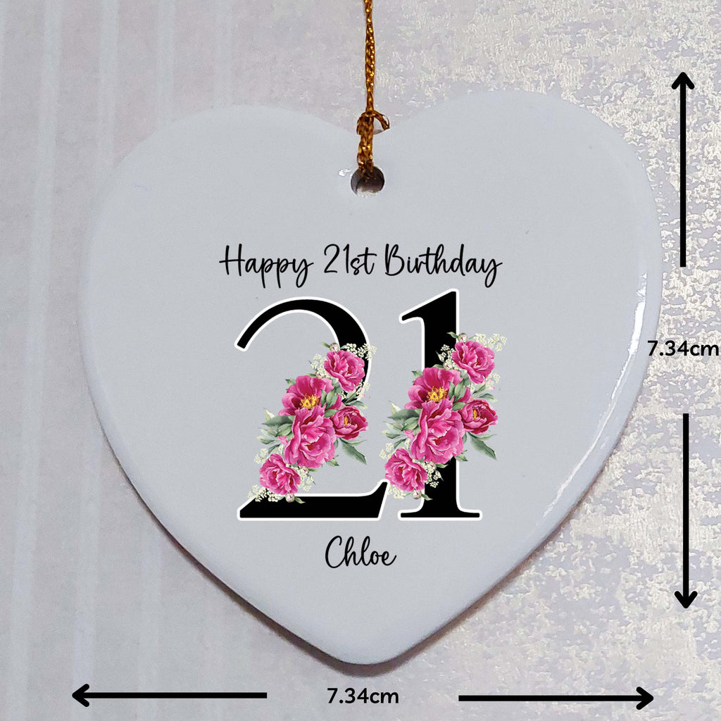 21st Birthday Ceramic Heart Keepsake