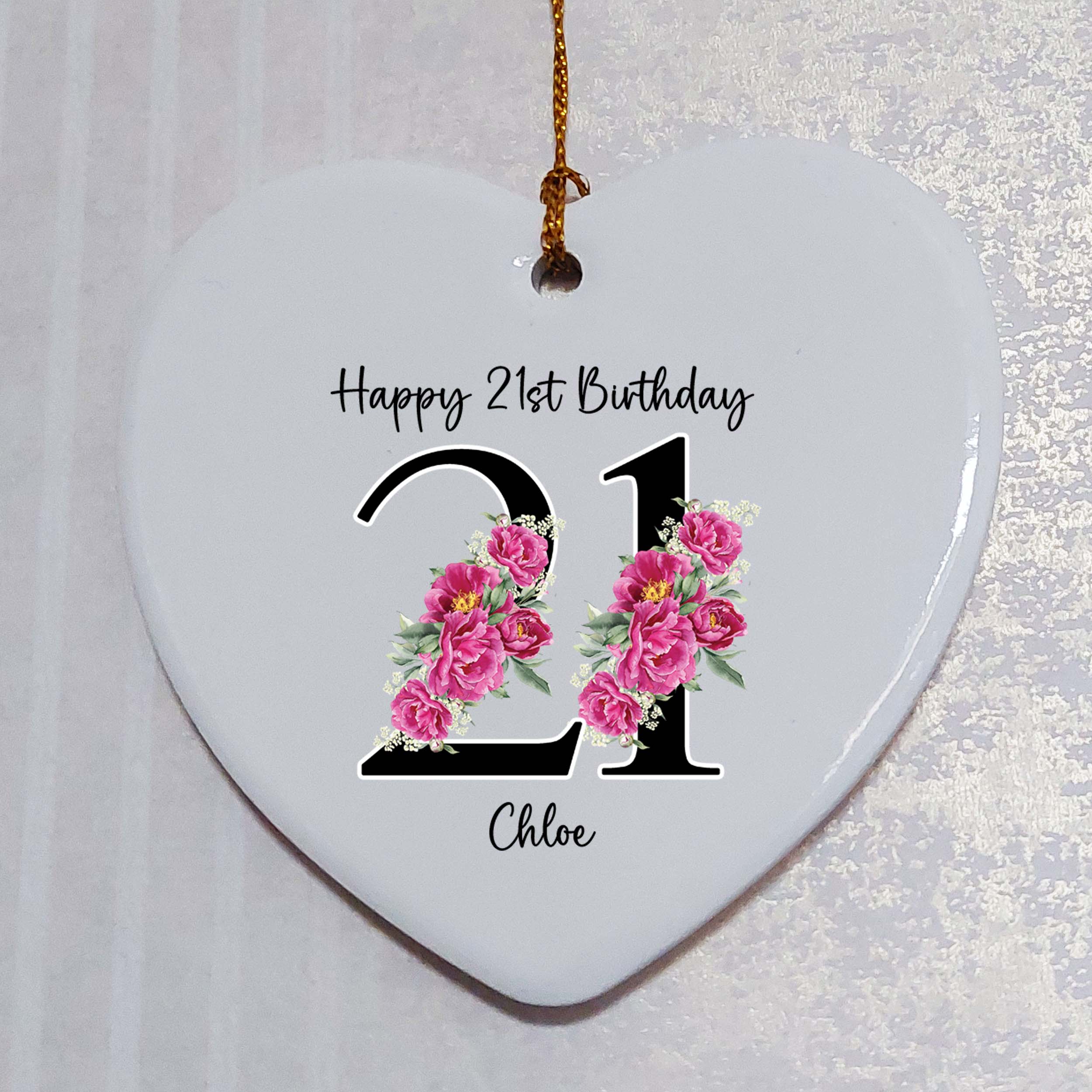 21st Birthday Ceramic Heart Keepsake