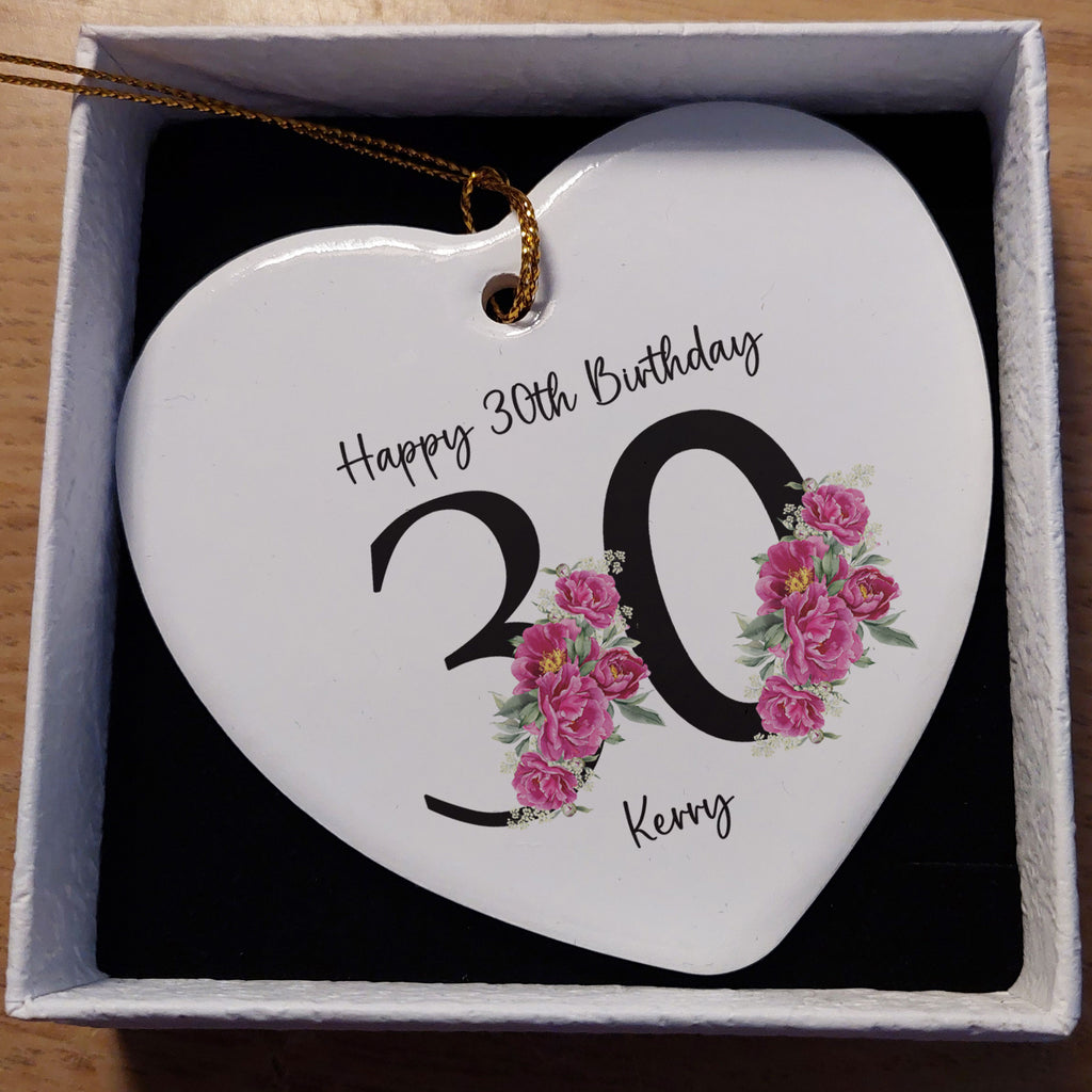 30th Birthday Ceramic Heart Keepsake