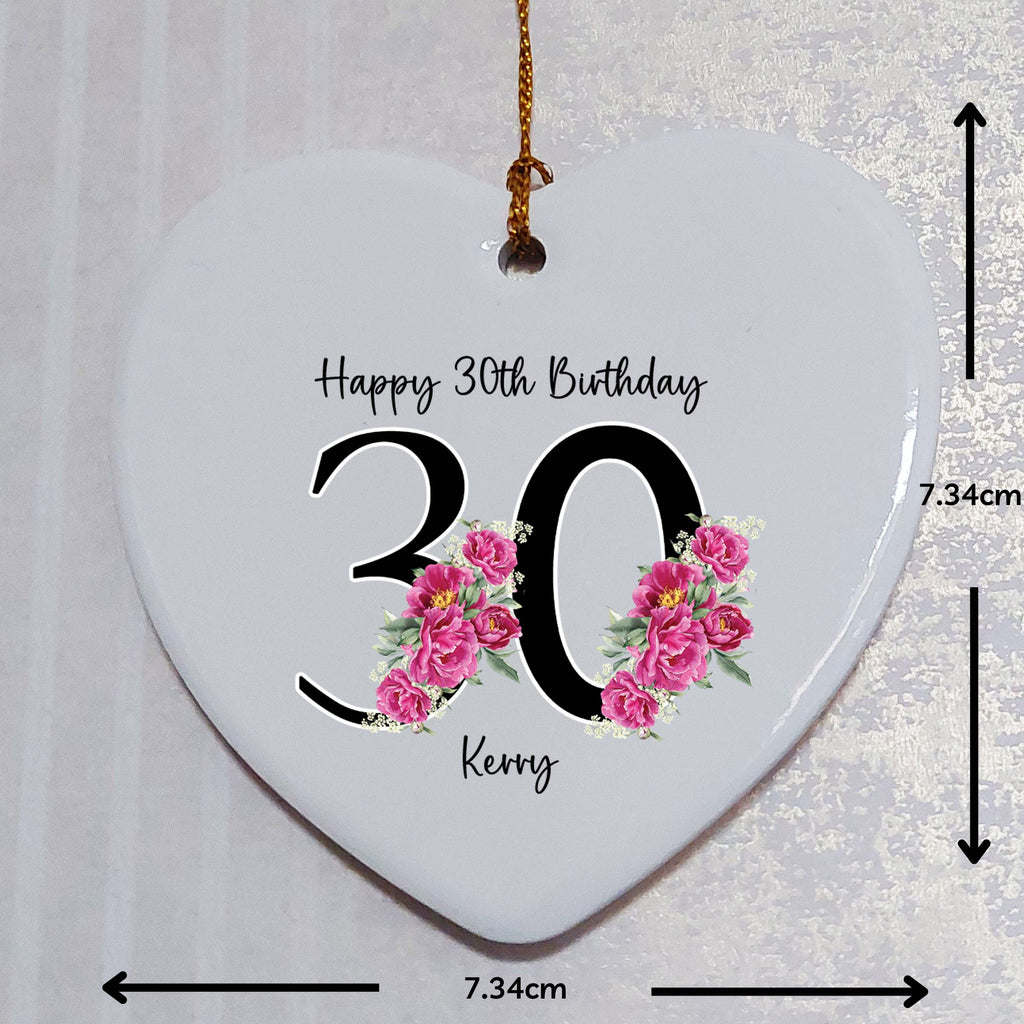 30th Birthday Ceramic Heart Keepsake