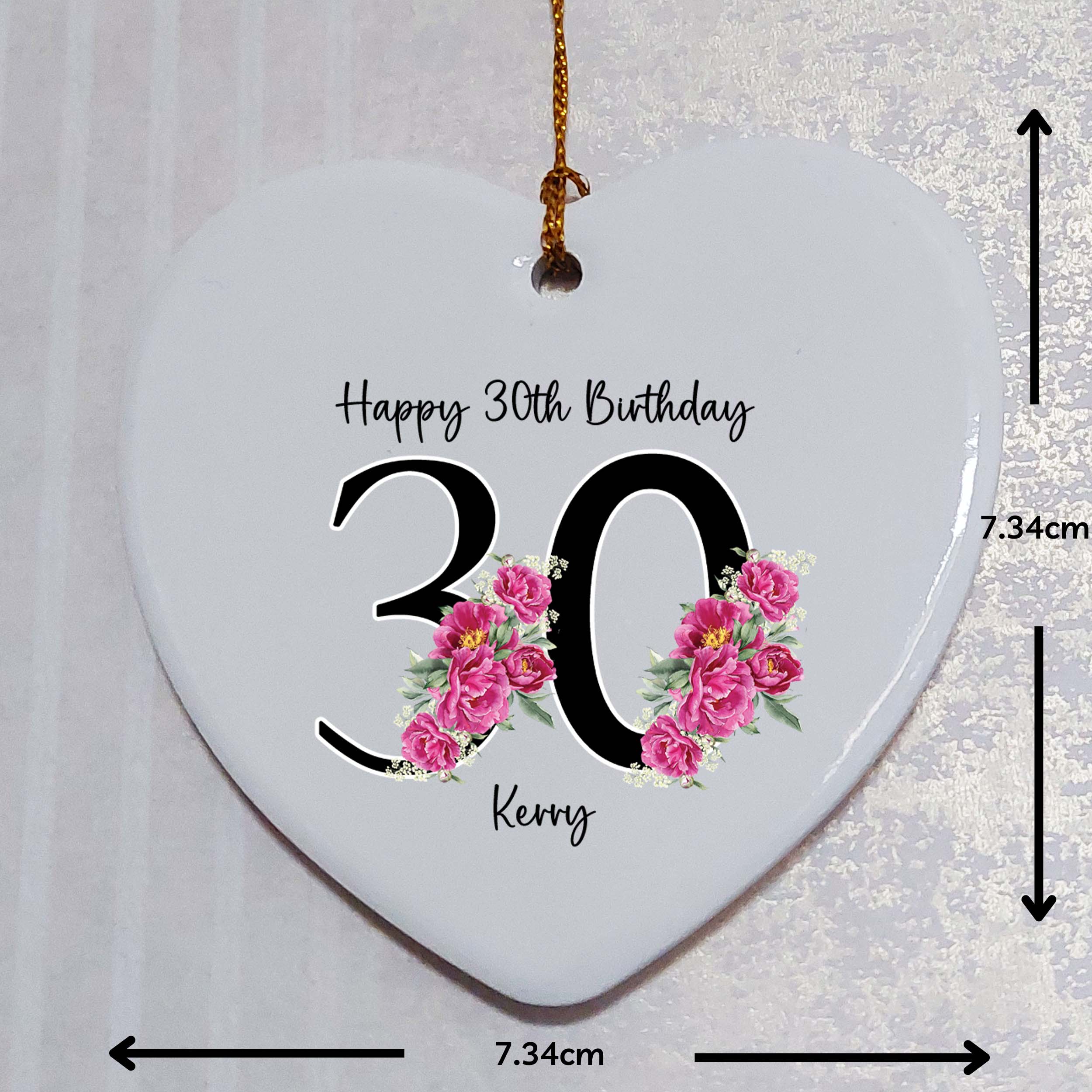 30th Birthday Ceramic Heart Keepsake