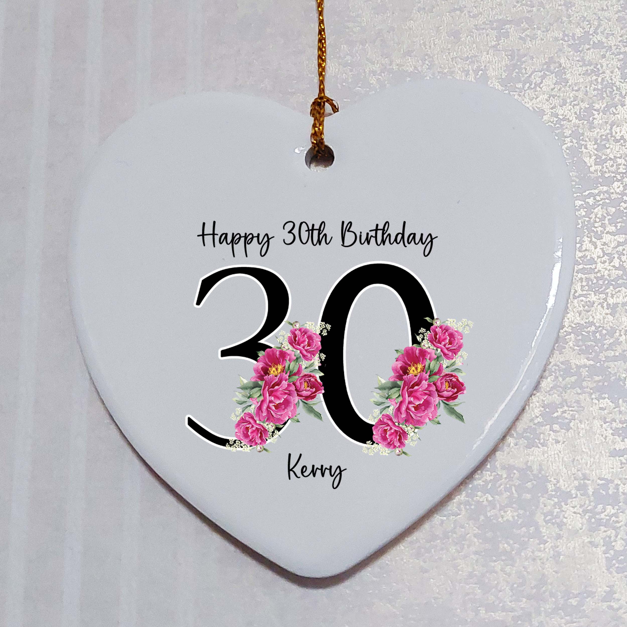30th Birthday Ceramic Heart Keepsake