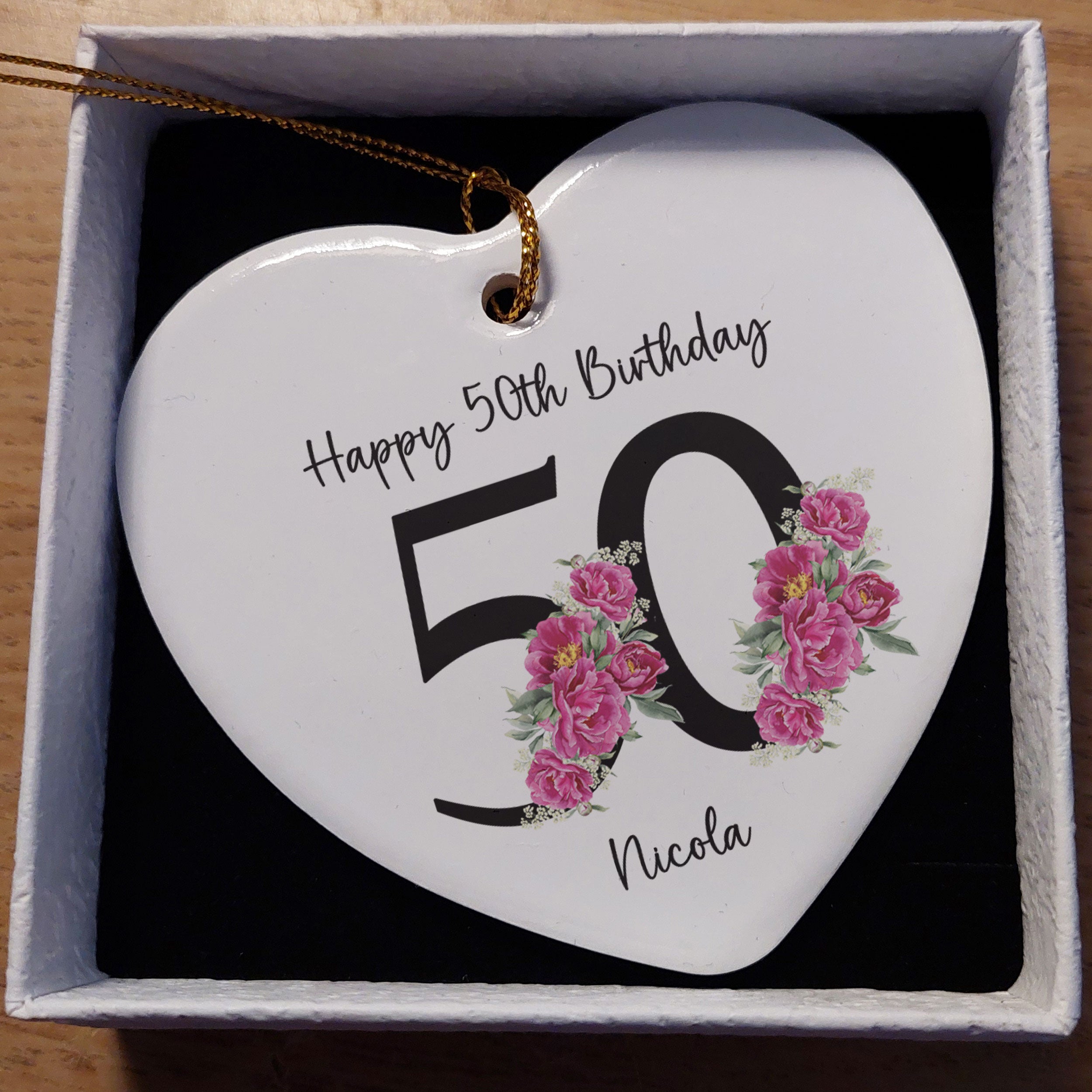 50th Birthday Ceramic Heart Keepsake