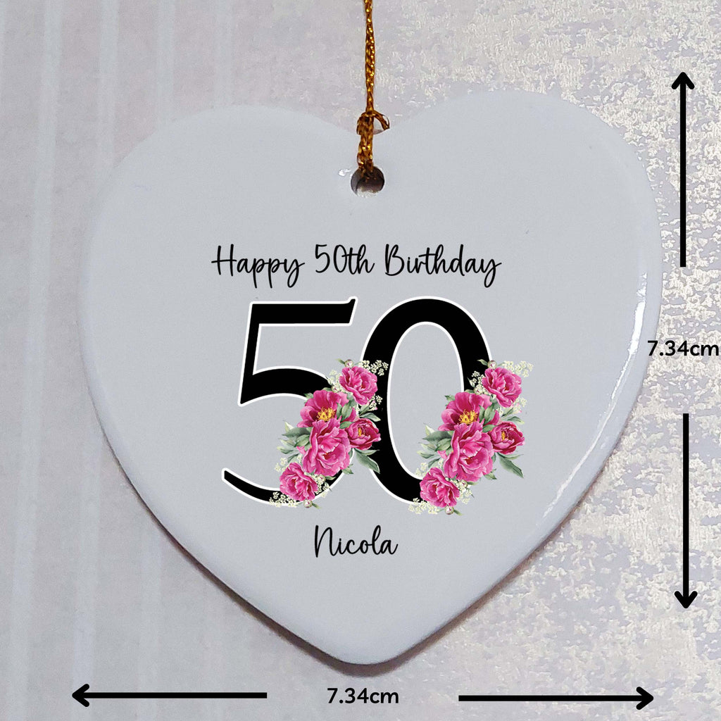 50th Birthday Ceramic Heart Keepsake