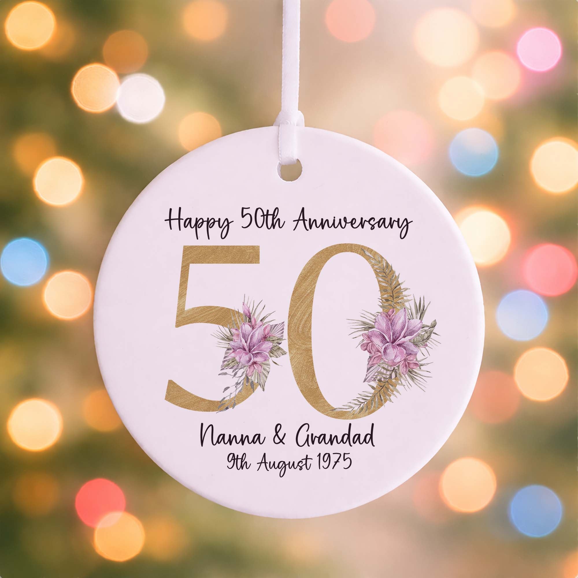 50th Golden Wedding Anniversary Ceramic Ornament
