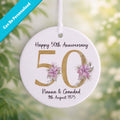 50th Golden Wedding Anniversary Ceramic Ornament
