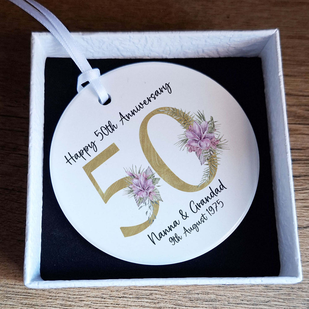 50th Golden Wedding Anniversary Ceramic Ornament