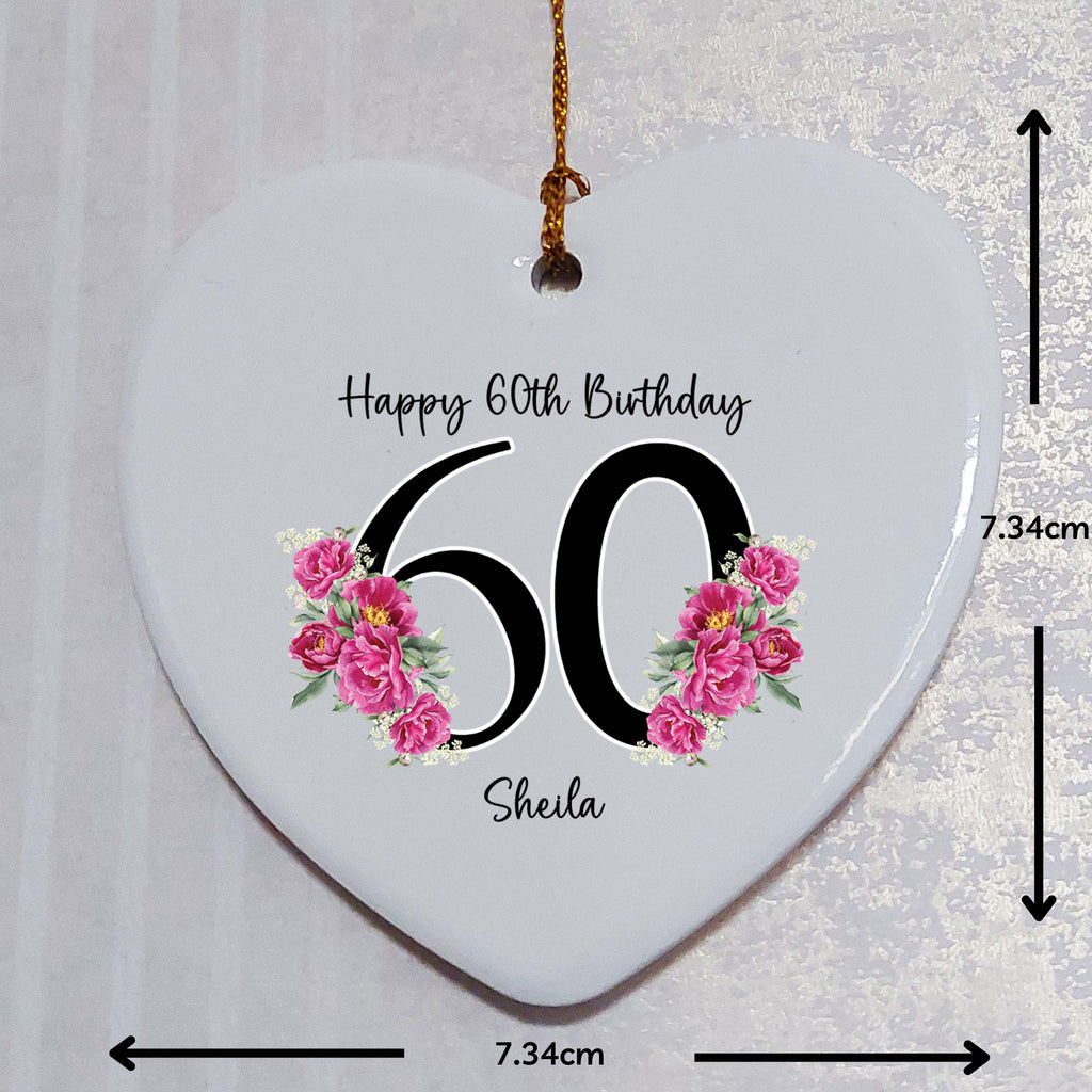 60th Birthday Ceramic Heart Keepsake