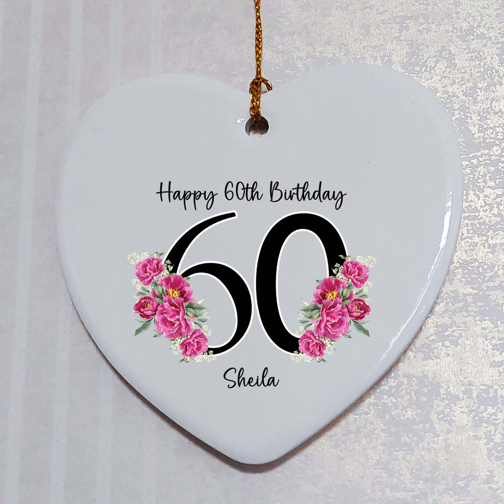 60th Birthday Ceramic Heart Keepsake