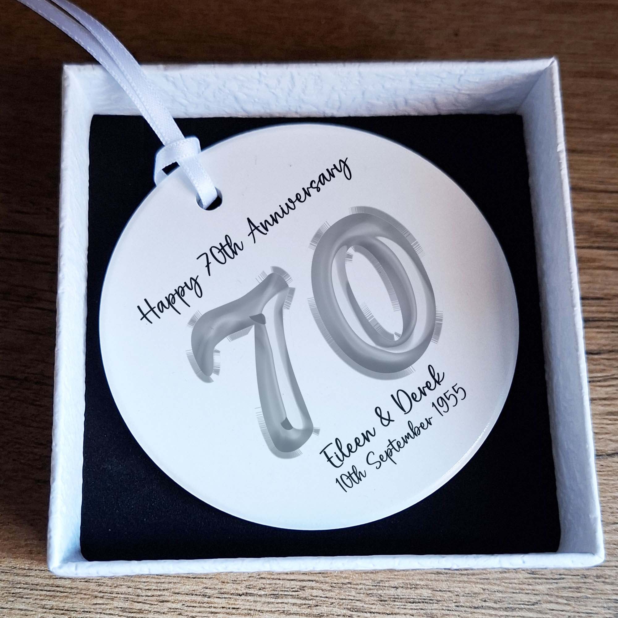 70th Platinum Wedding Anniversary Ceramic Ornament