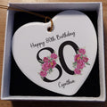 80th Birthday Ceramic Heart Keepsake