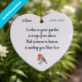 A Robin in Your Garden Memorial Ceramic Heart