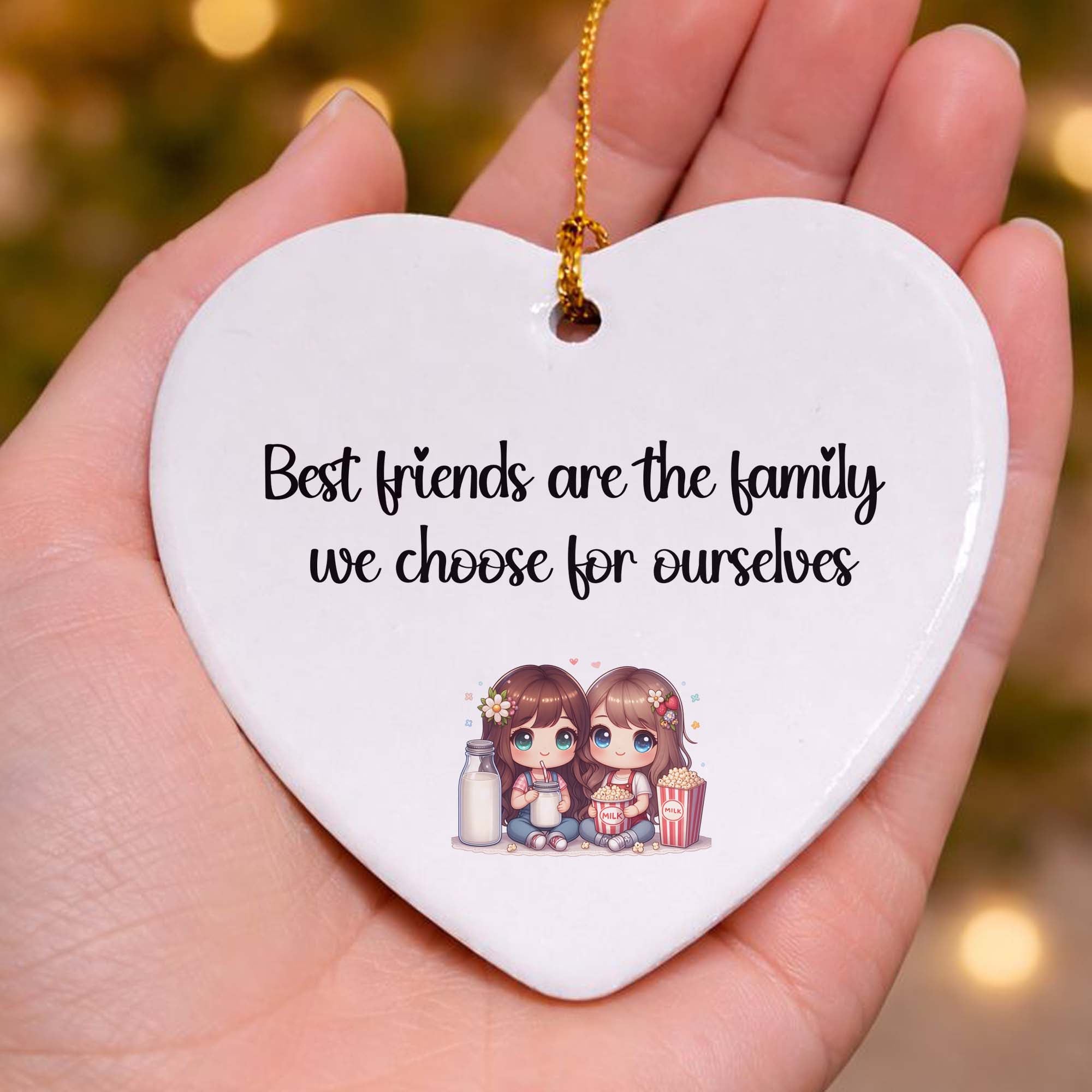 Best Friends are the Family We Chose for Ourselves Ceramic Heart
