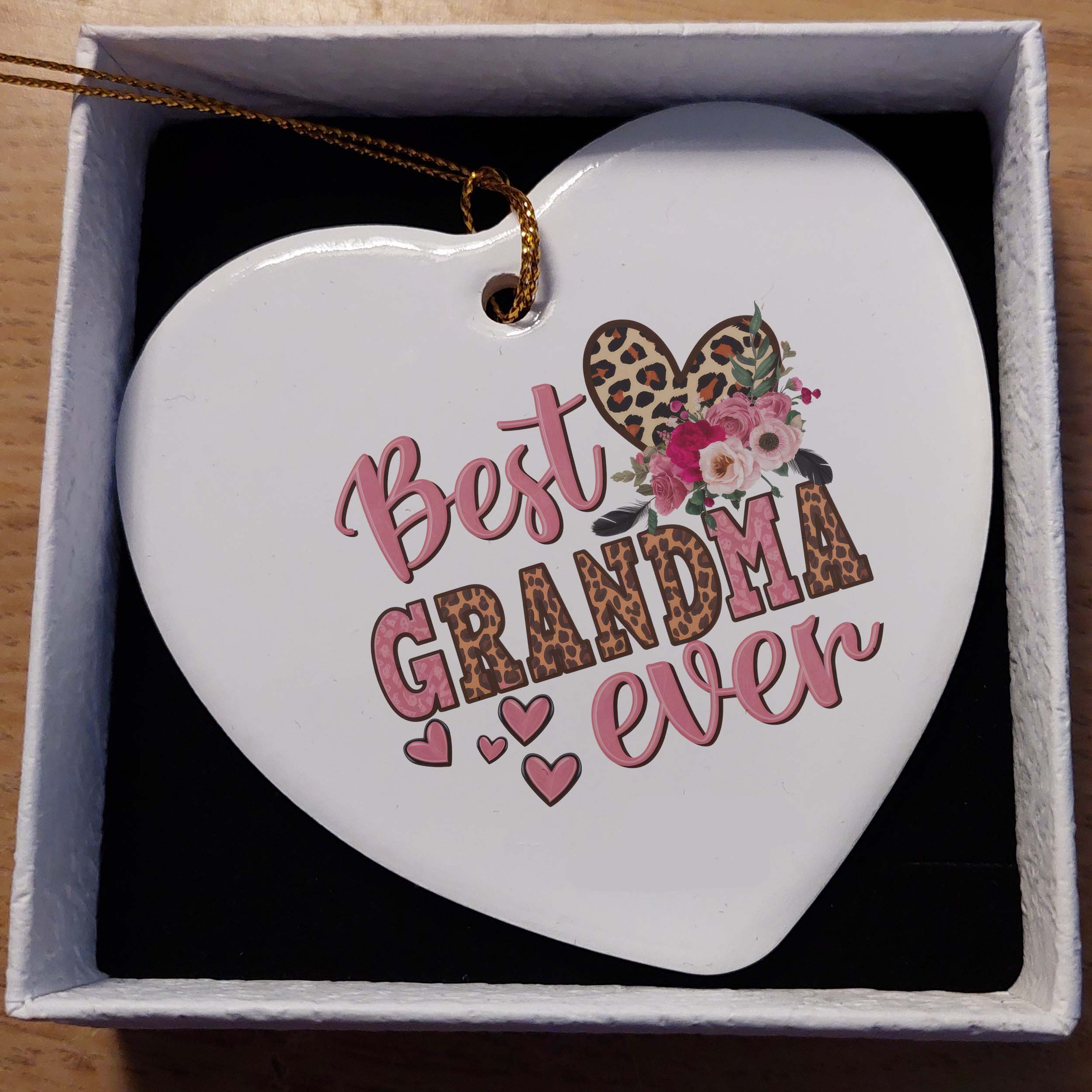 Best Grandma Ever Ceramic Heart