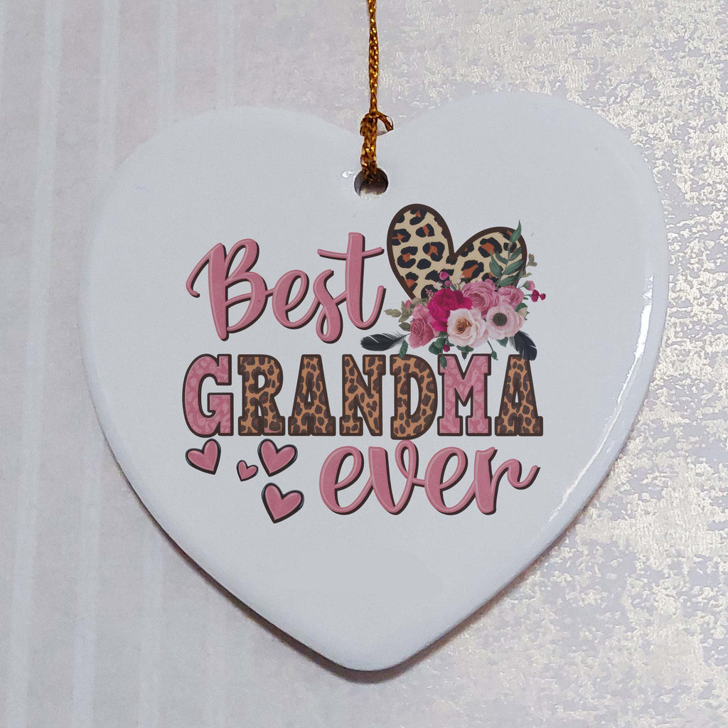 Best Grandma Ever Ceramic Heart