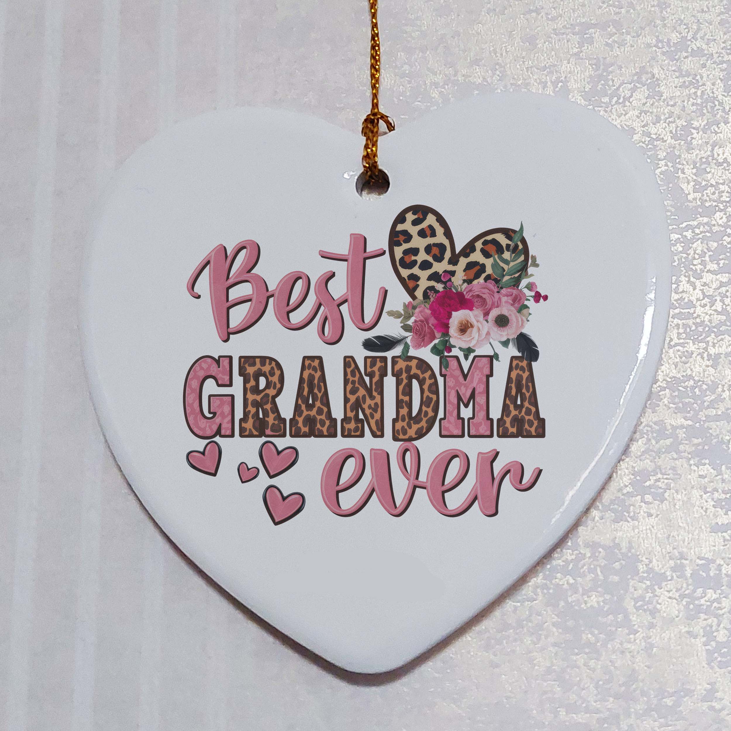 Best Grandma Ever Ceramic Heart