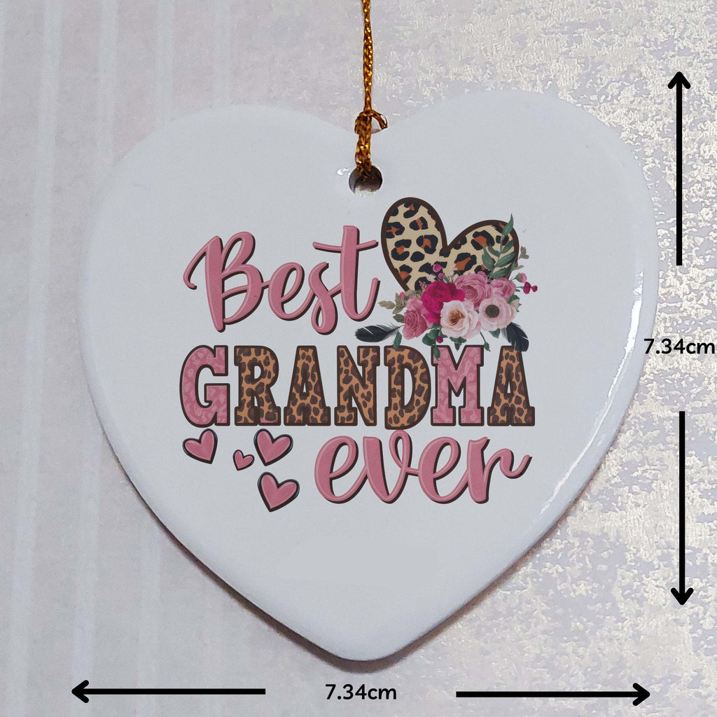 Best Grandma Ever Ceramic Heart