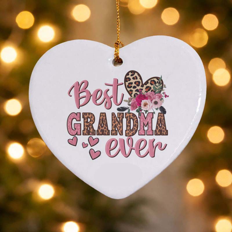 Best Grandma Ever Ceramic Heart