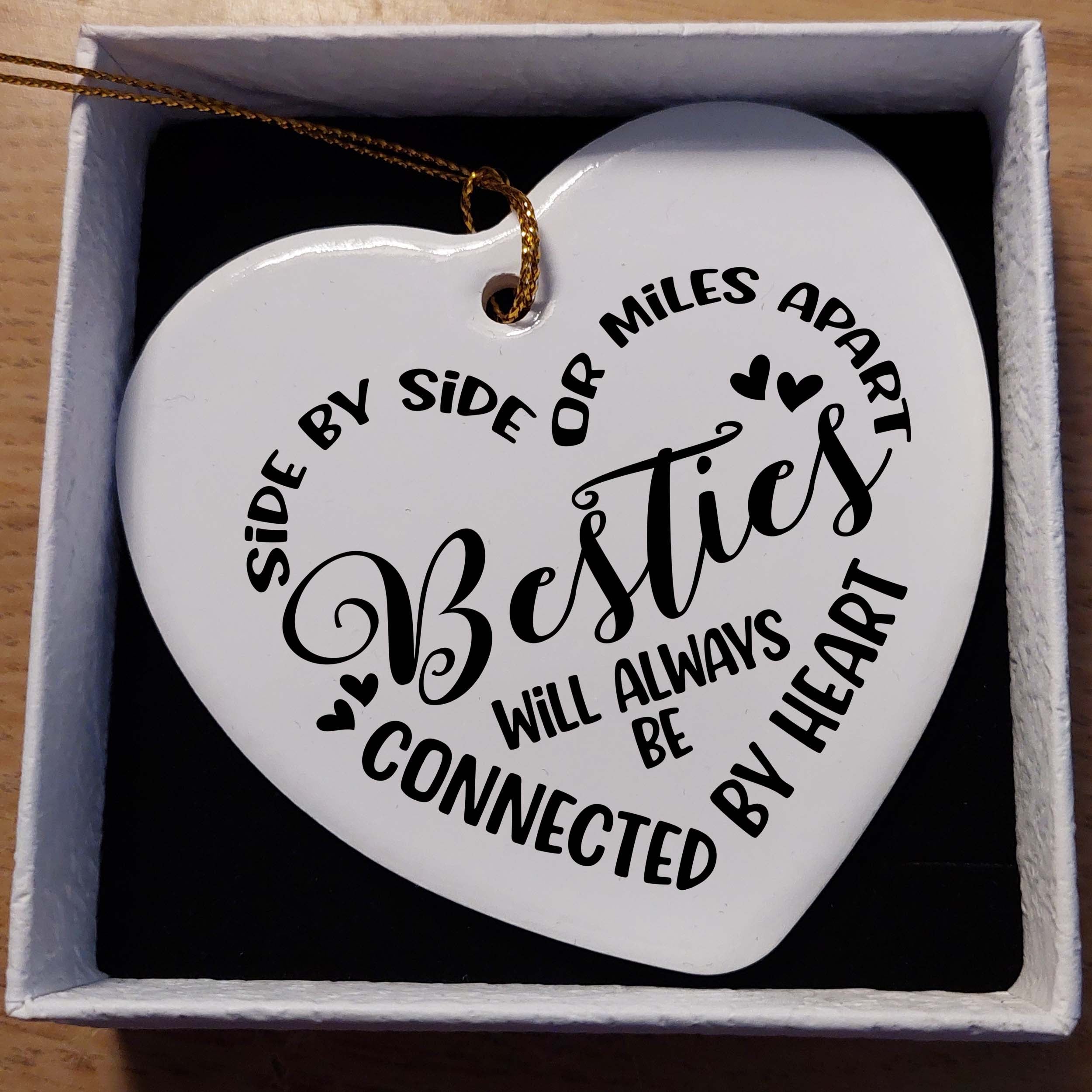 Besties Connected by Heart Ceramic Heart