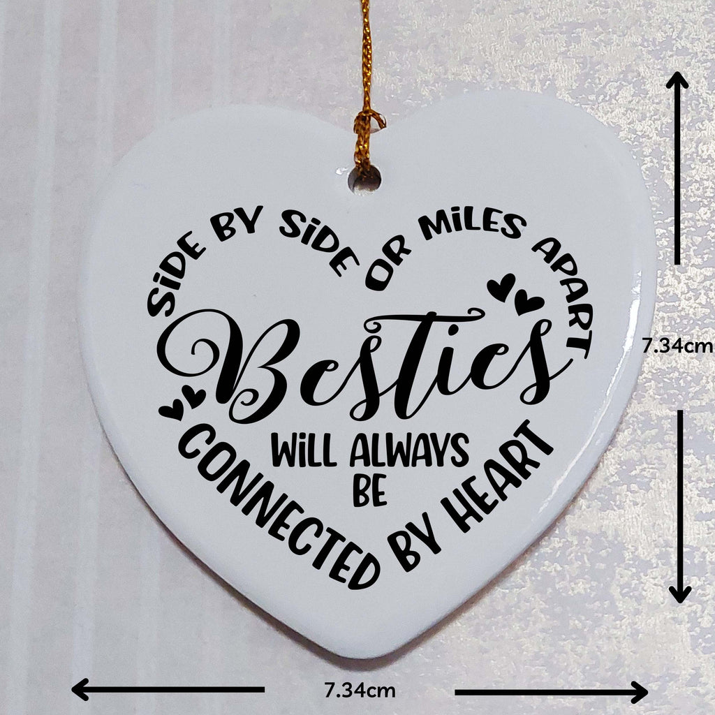Besties Connected by Heart Ceramic Heart