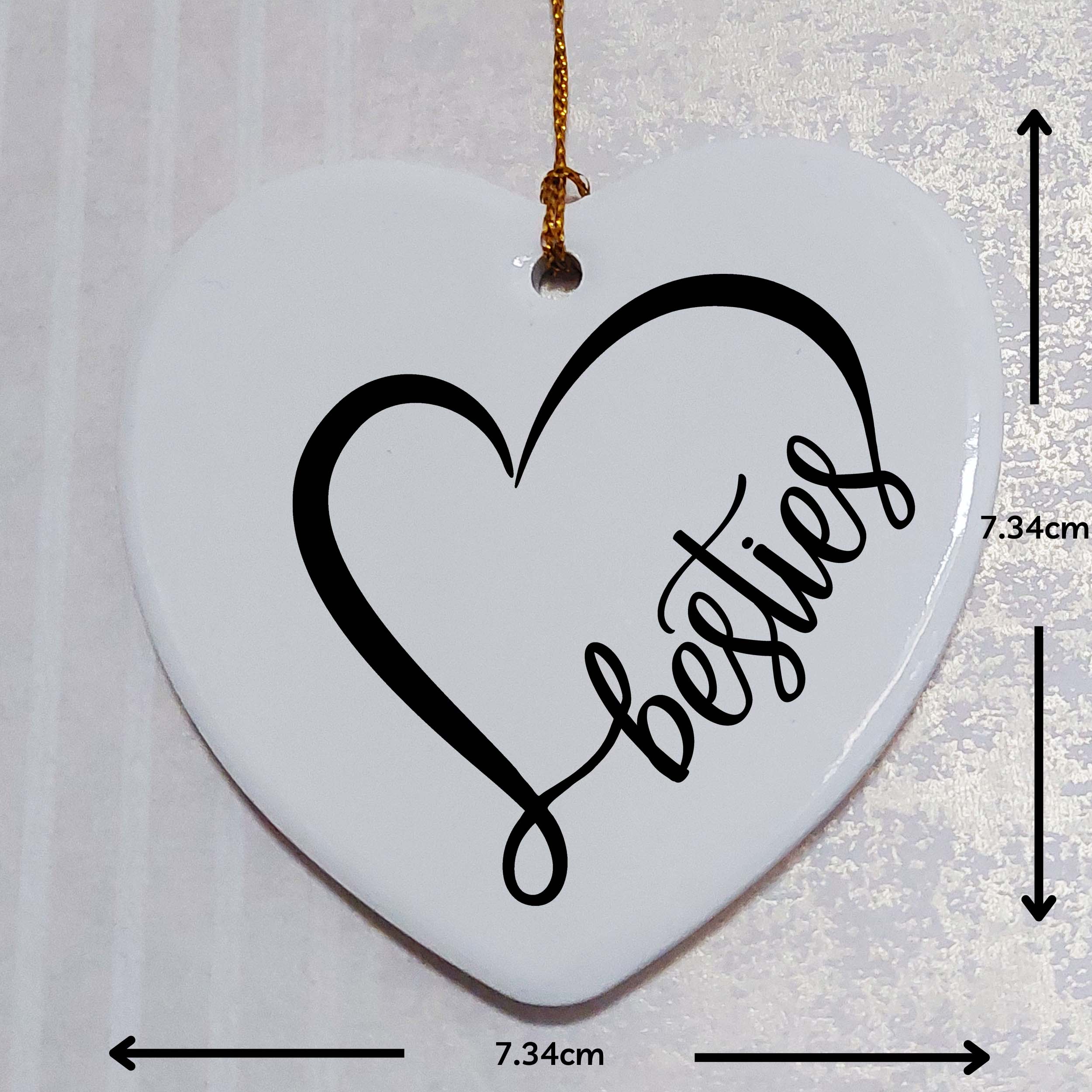 Besties Ceramic Heart