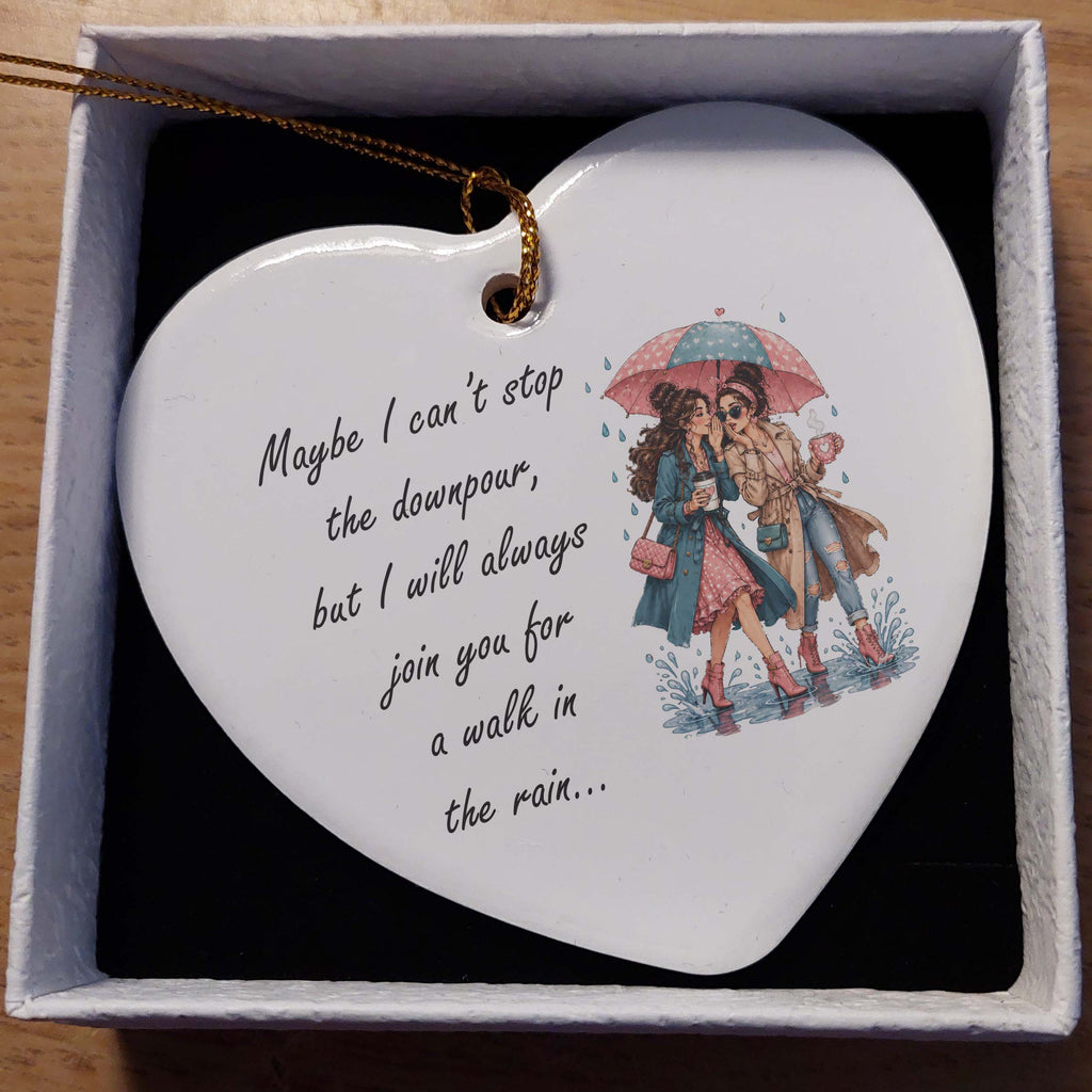 Maybe I Can't Stop The Downpour Ceramic Heart