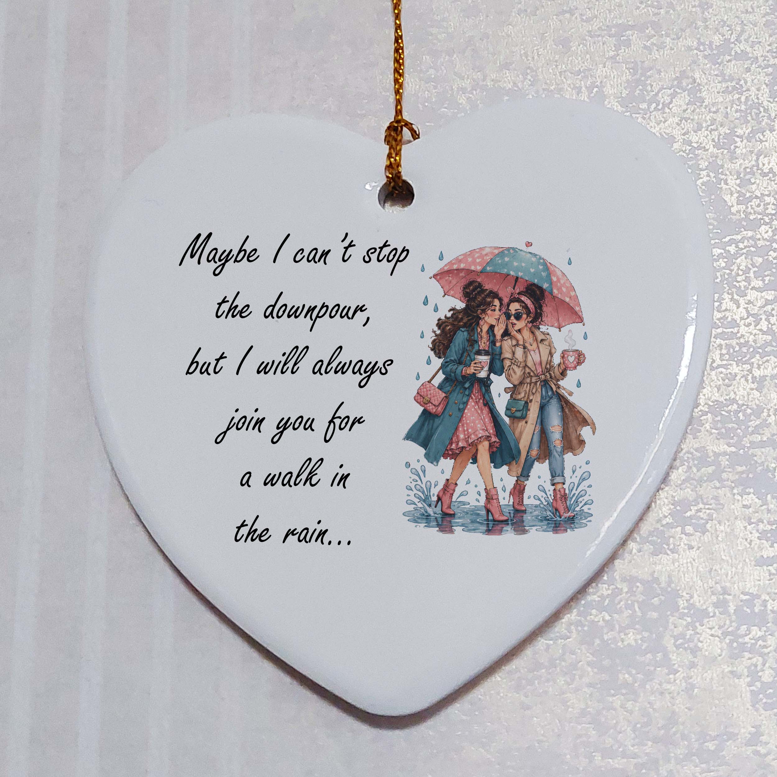 Maybe I Can't Stop The Downpour Ceramic Heart