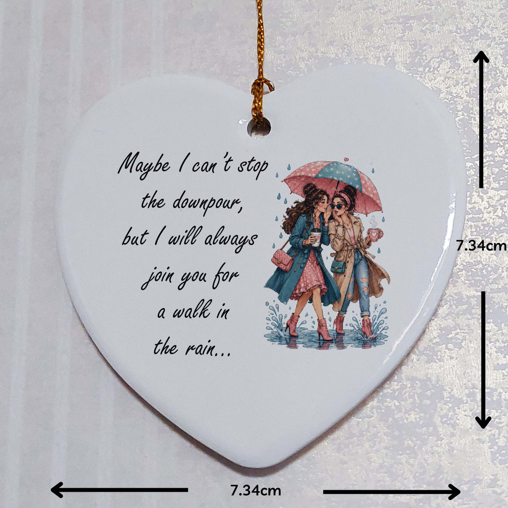 Maybe I Can't Stop The Downpour Ceramic Heart