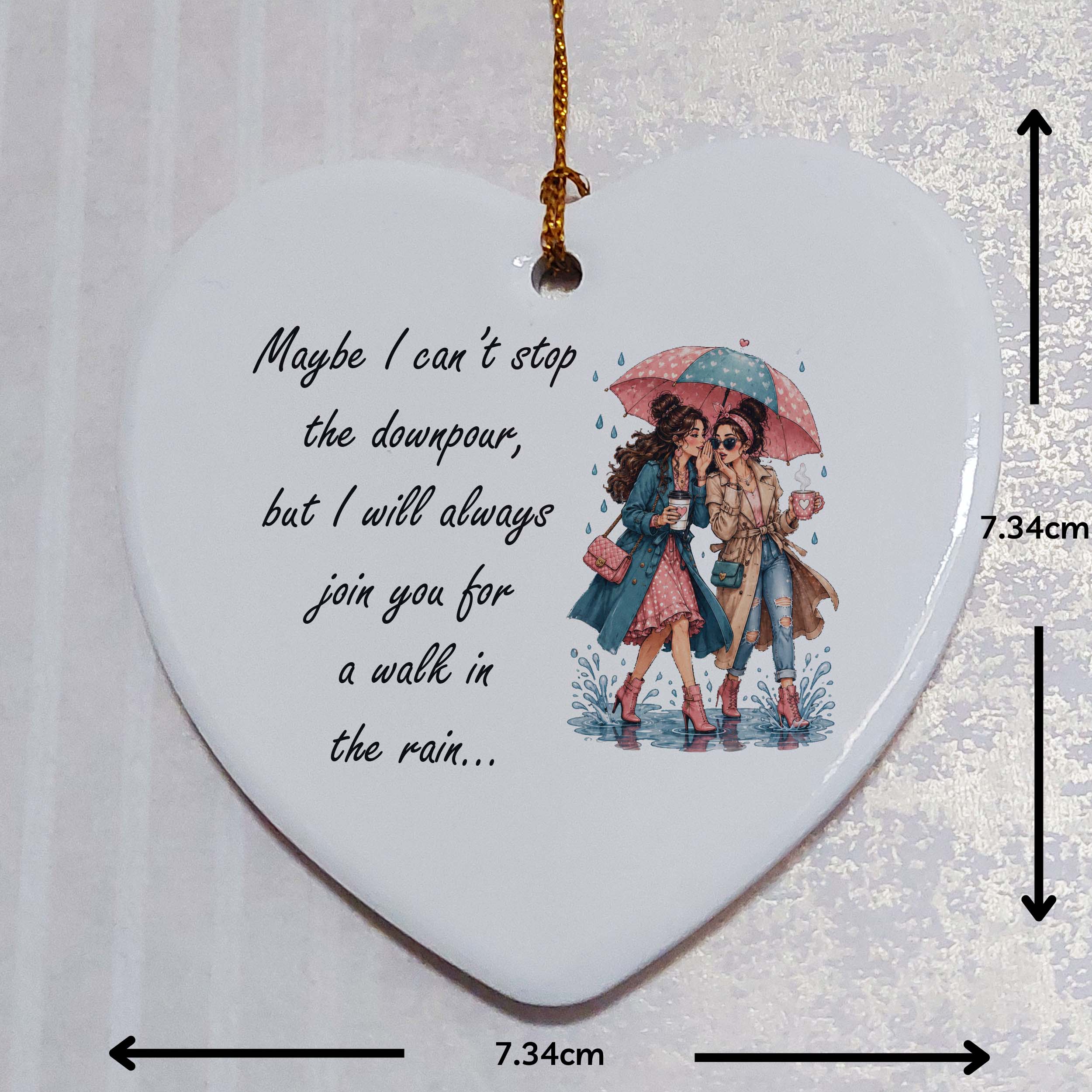 Maybe I Can't Stop The Downpour Ceramic Heart