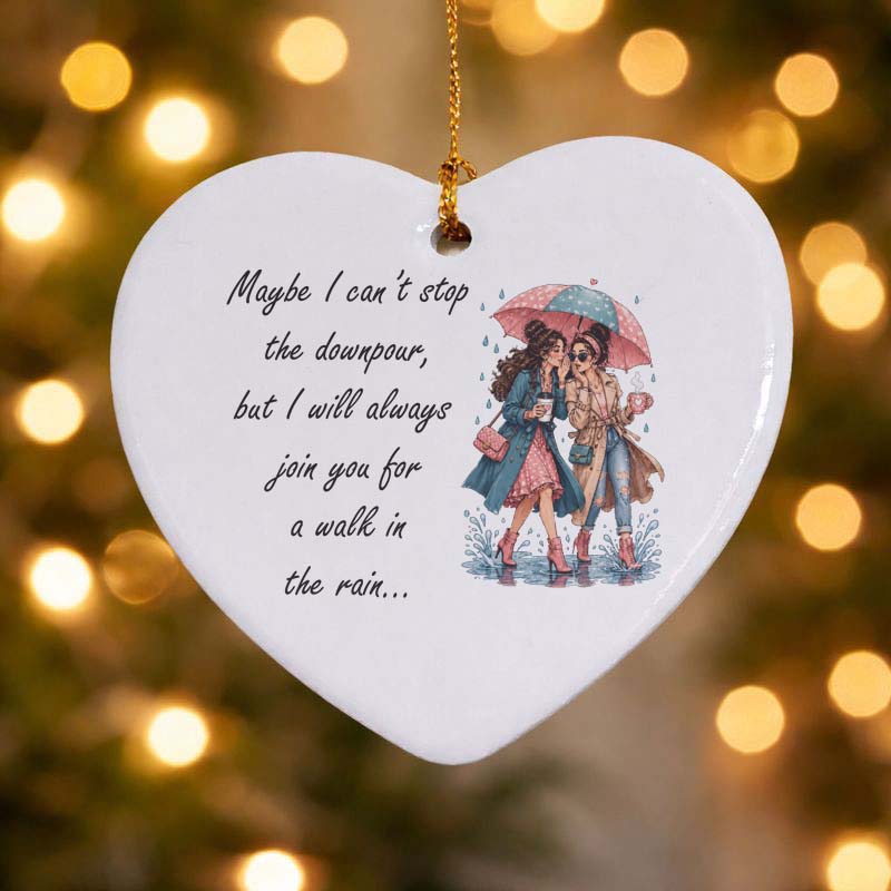 Maybe I Can't Stop The Downpour Ceramic Heart