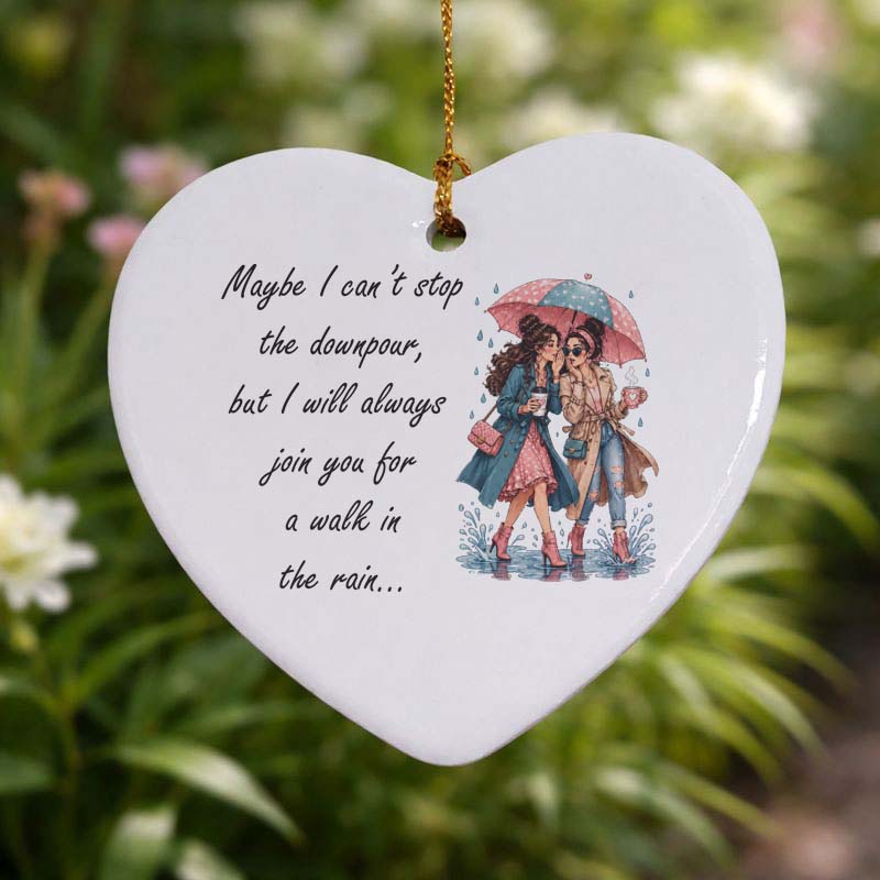 Maybe I Can't Stop The Downpour Ceramic Heart