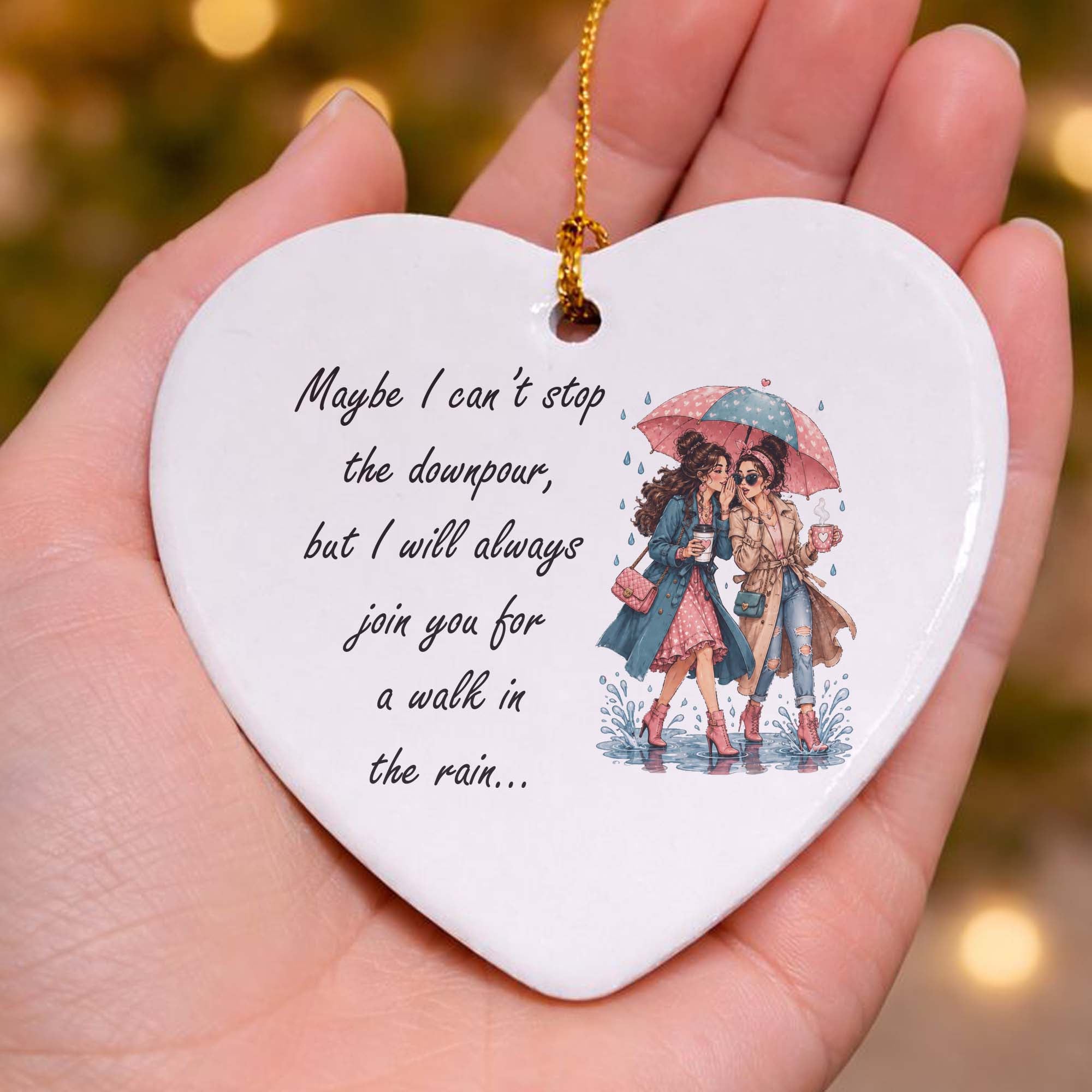 Maybe I Can't Stop The Downpour Ceramic Heart