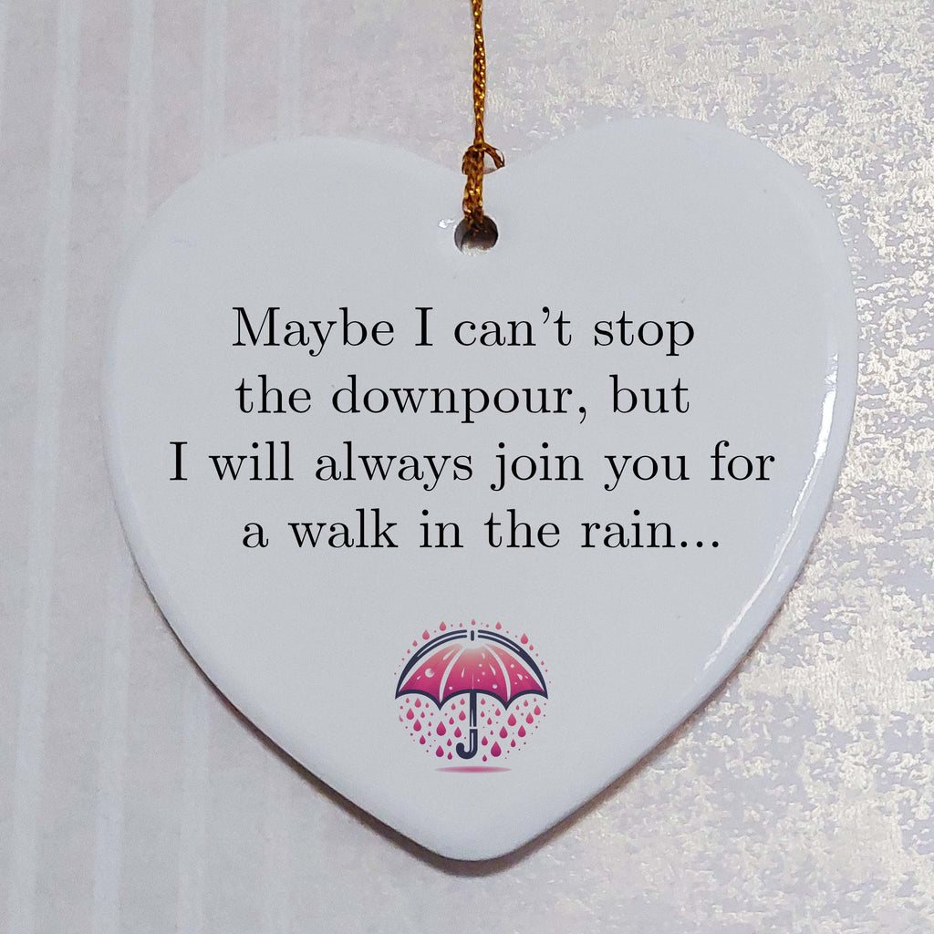 Maybe I Can't Stop The Downpour Ceramic Heart