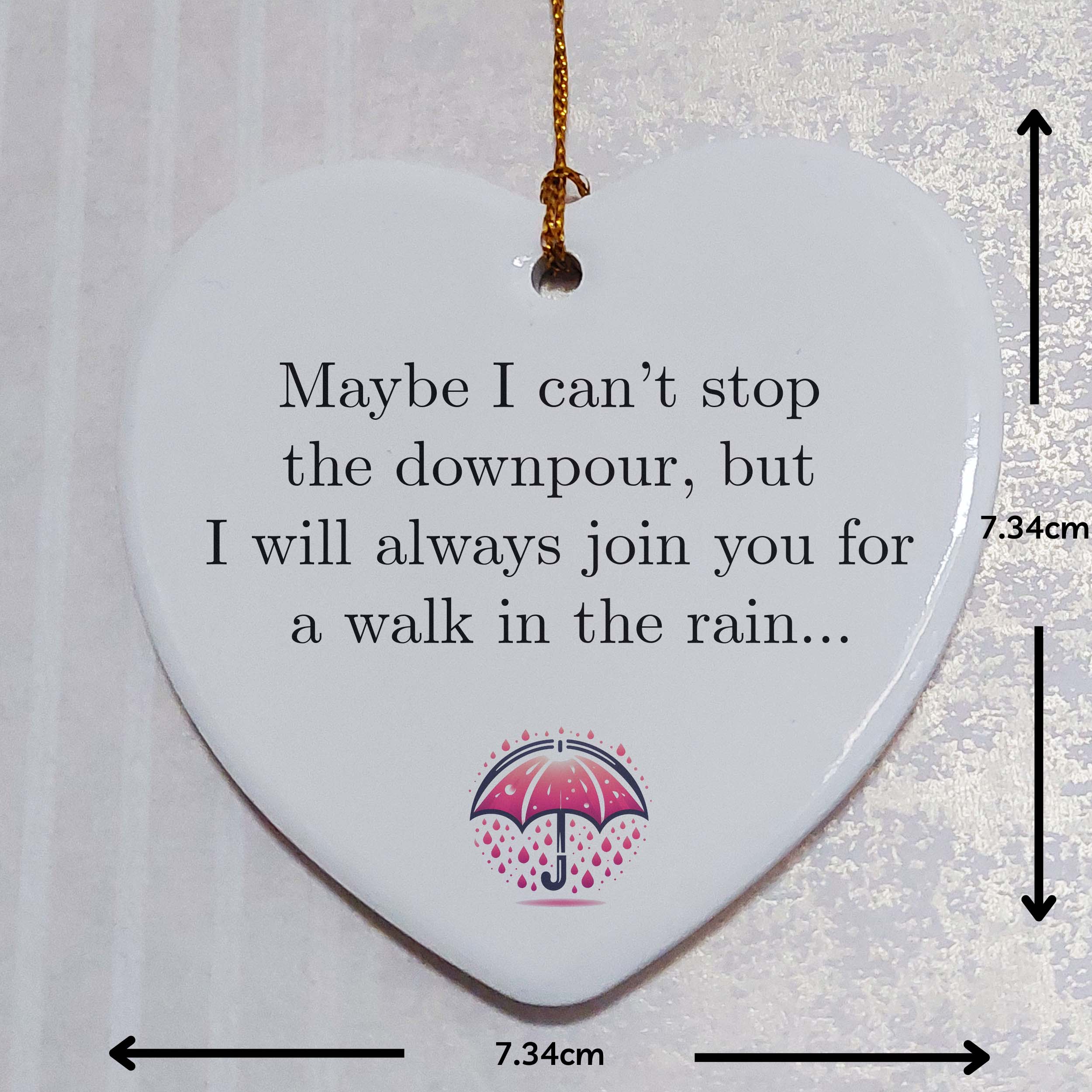 Maybe I Can't Stop The Downpour Ceramic Heart