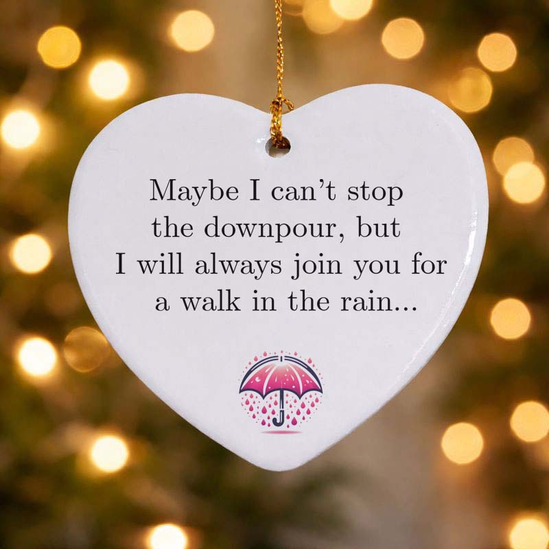 Maybe I Can't Stop The Downpour Ceramic Heart