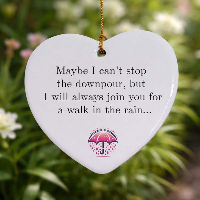 Maybe I Can't Stop The Downpour Ceramic Heart