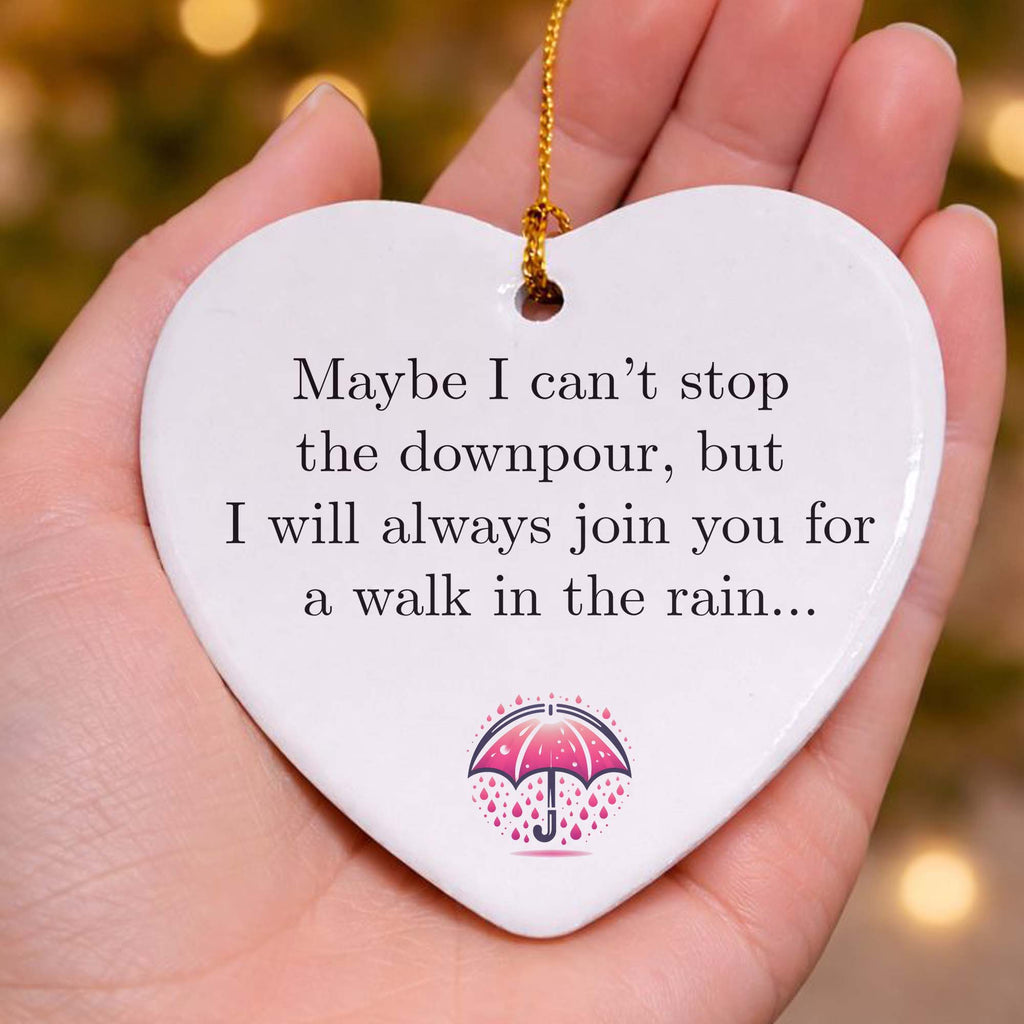 Maybe I Can't Stop The Downpour Ceramic Heart