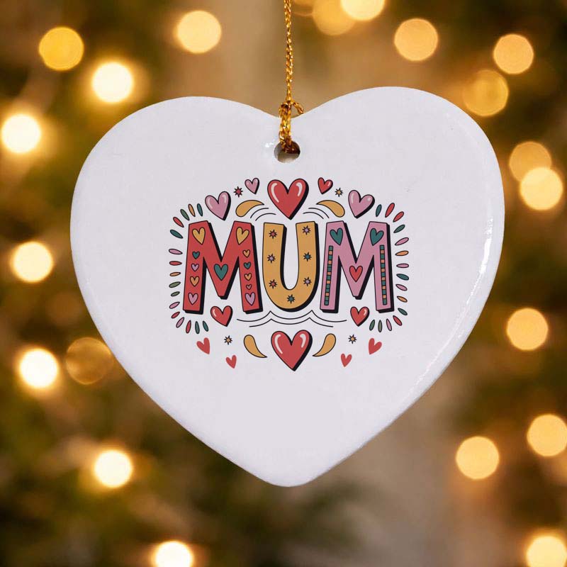 Mum Colourful Ceramic Heart