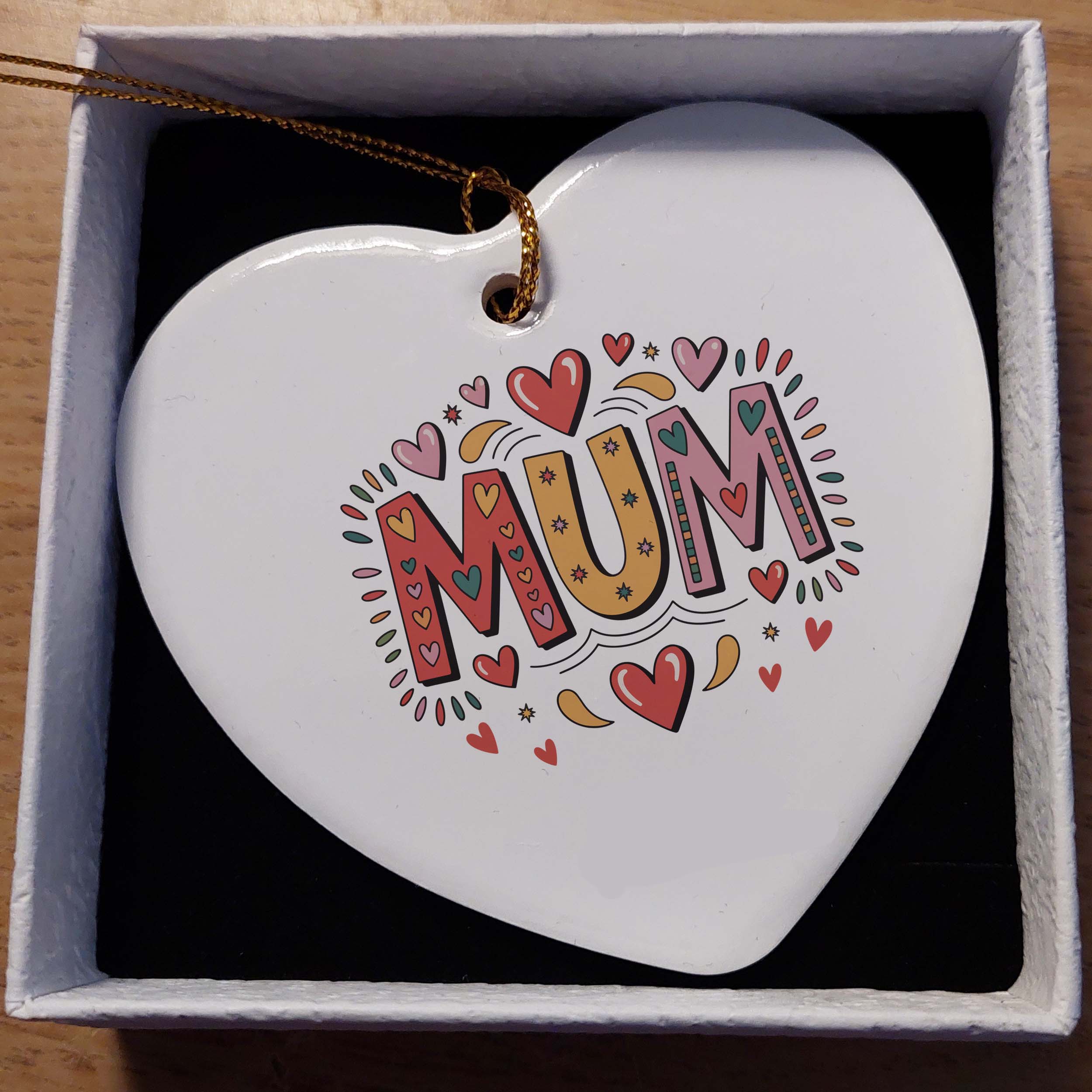 Mum Colourful Ceramic Heart