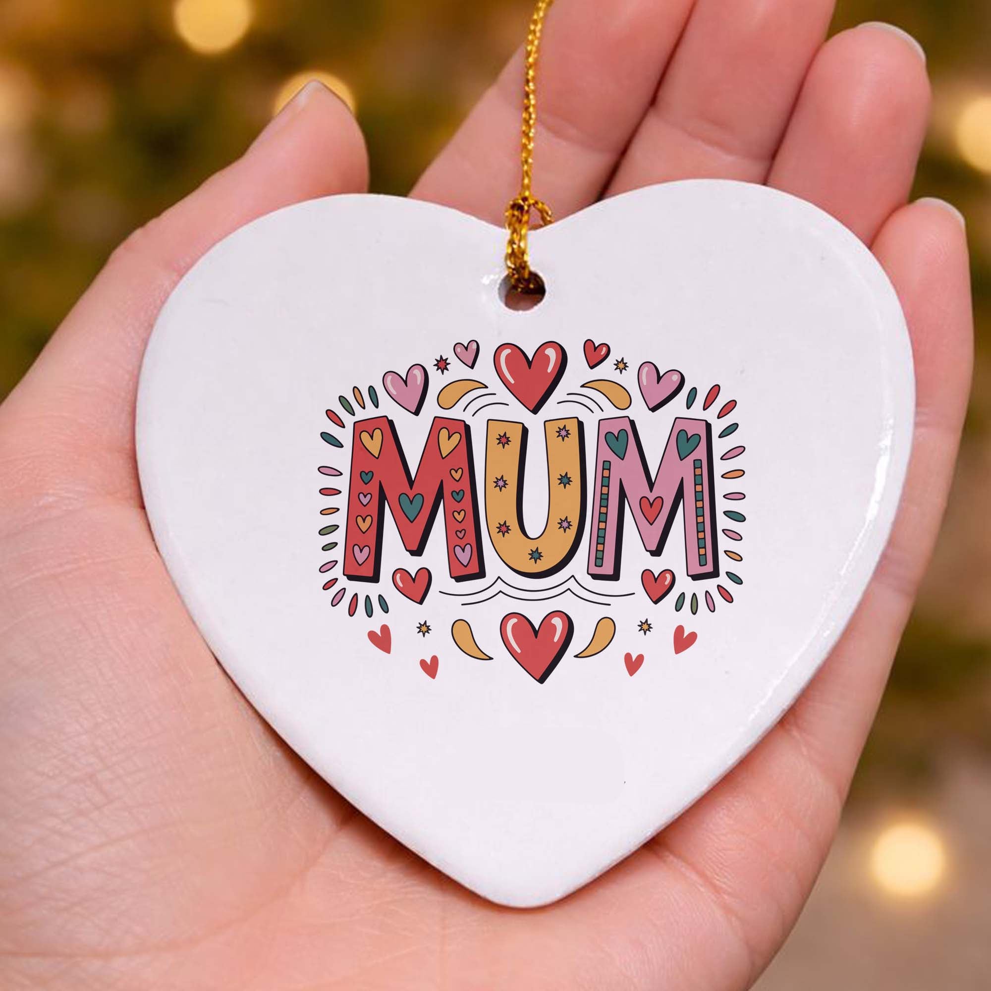 Mum Colourful Ceramic Heart