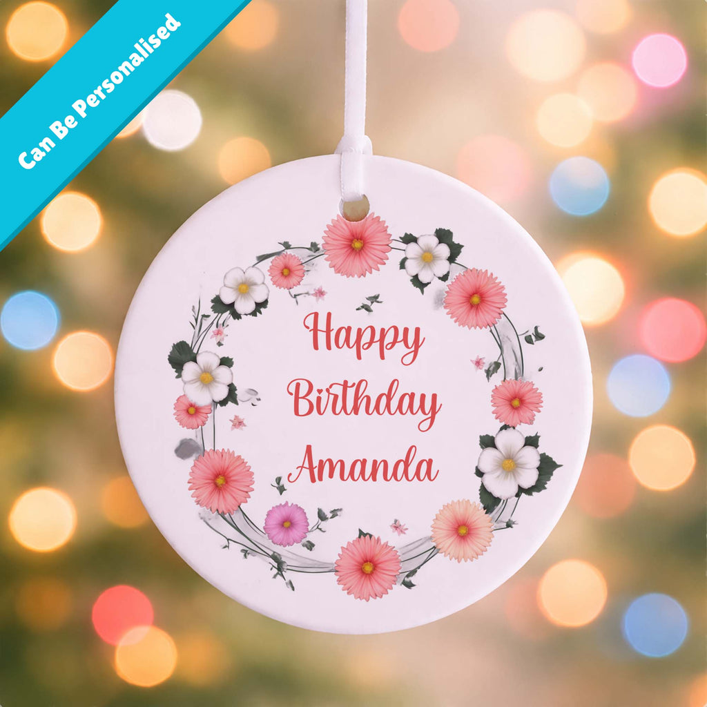 Personalised Happy Birthday Ceramic Ornament